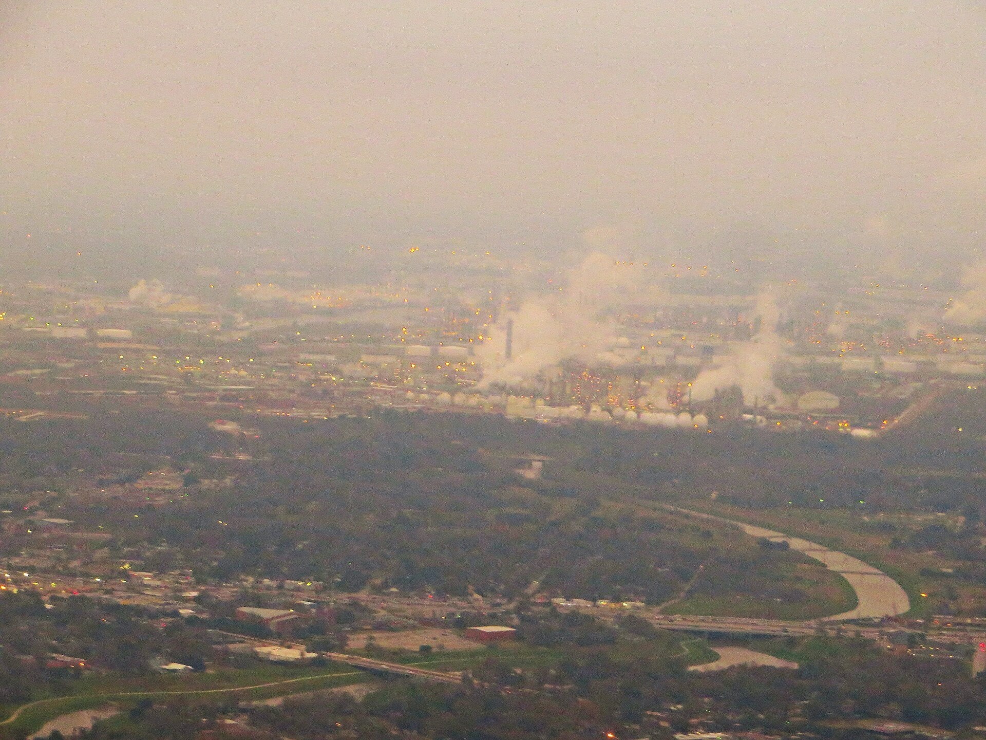 Braskem Idesa - petrochemical refinery towers and pipework at dusk