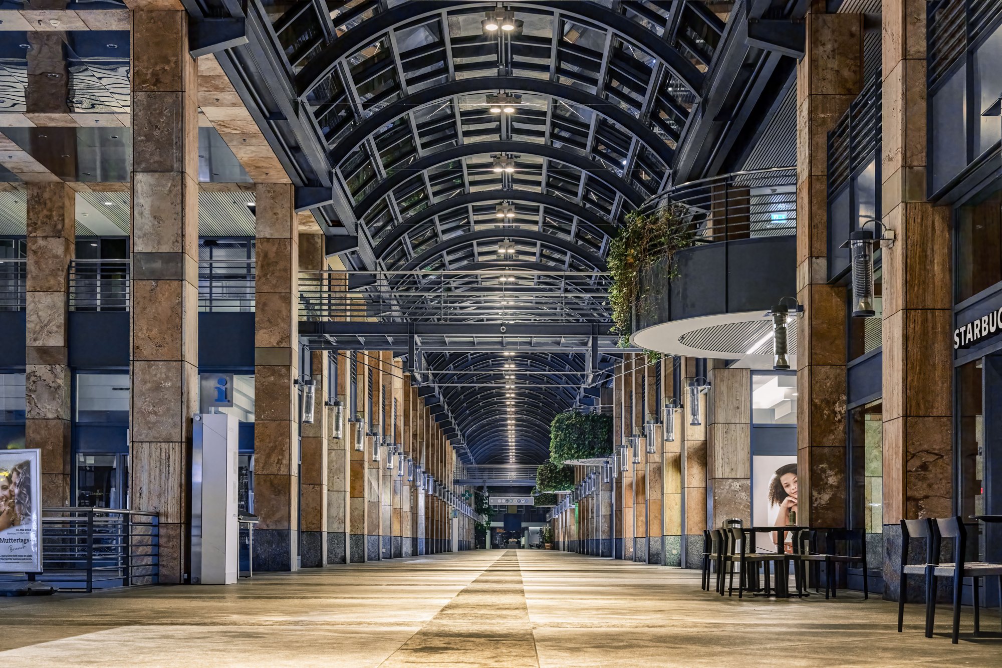 Brazil's services sector — shoppers inside a busy shopping mall