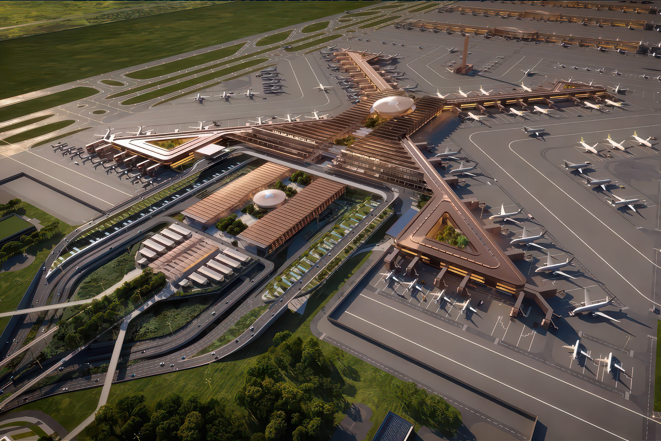 Bishoftu airport — the Chinese-built light rail line running through Addis Ababa