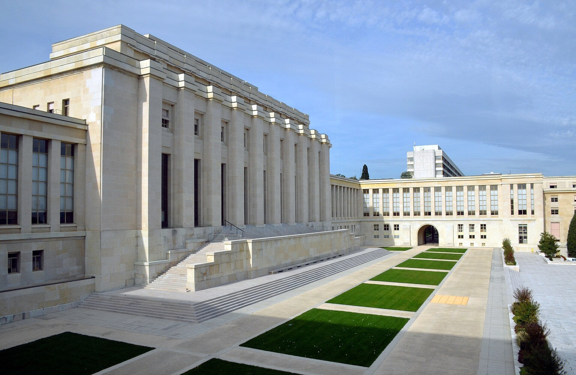 slavery reparations — the Palais des Nations, the United Nations offices in Geneva