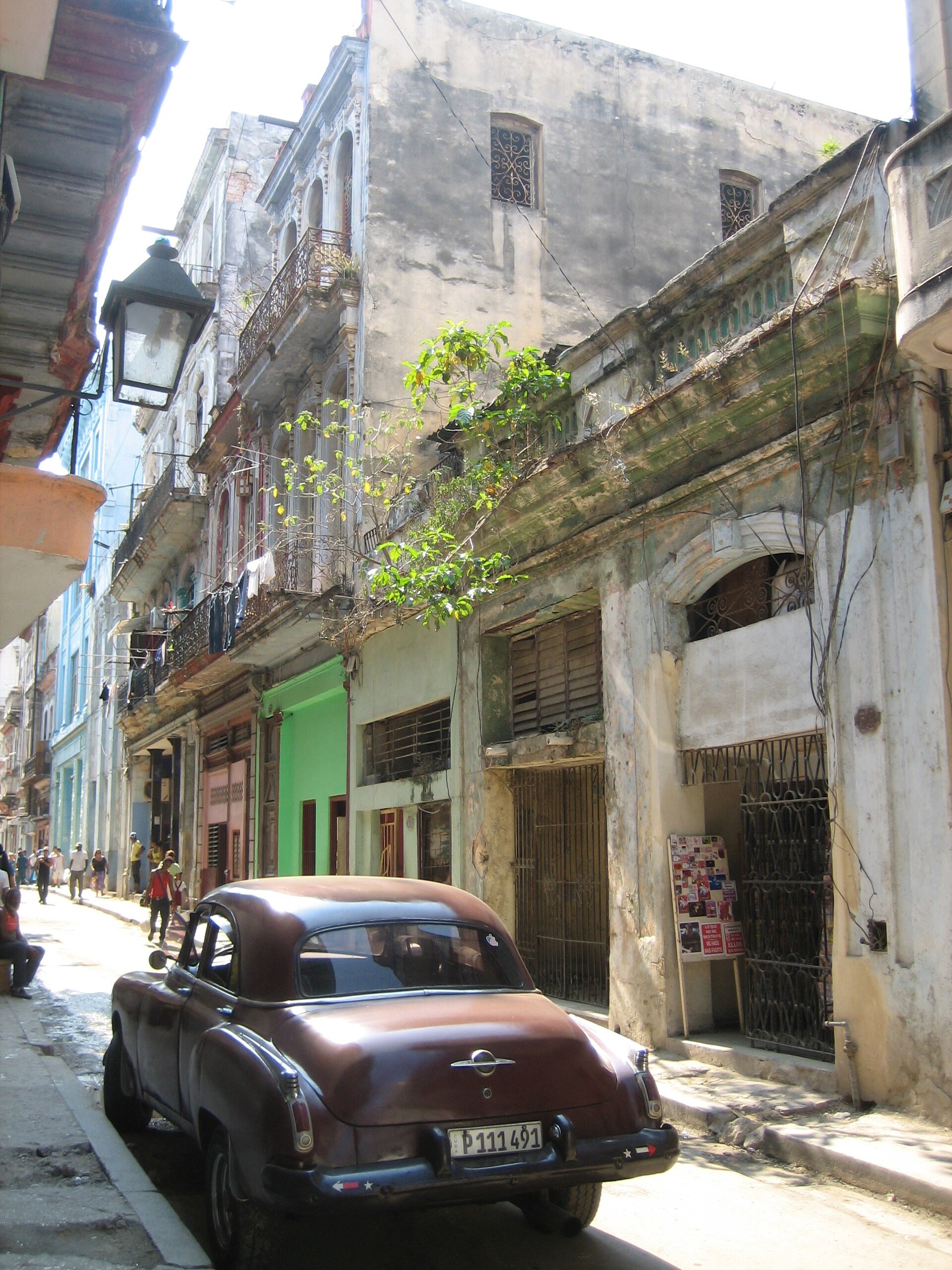 Old Havana street with a classic car, Cuba