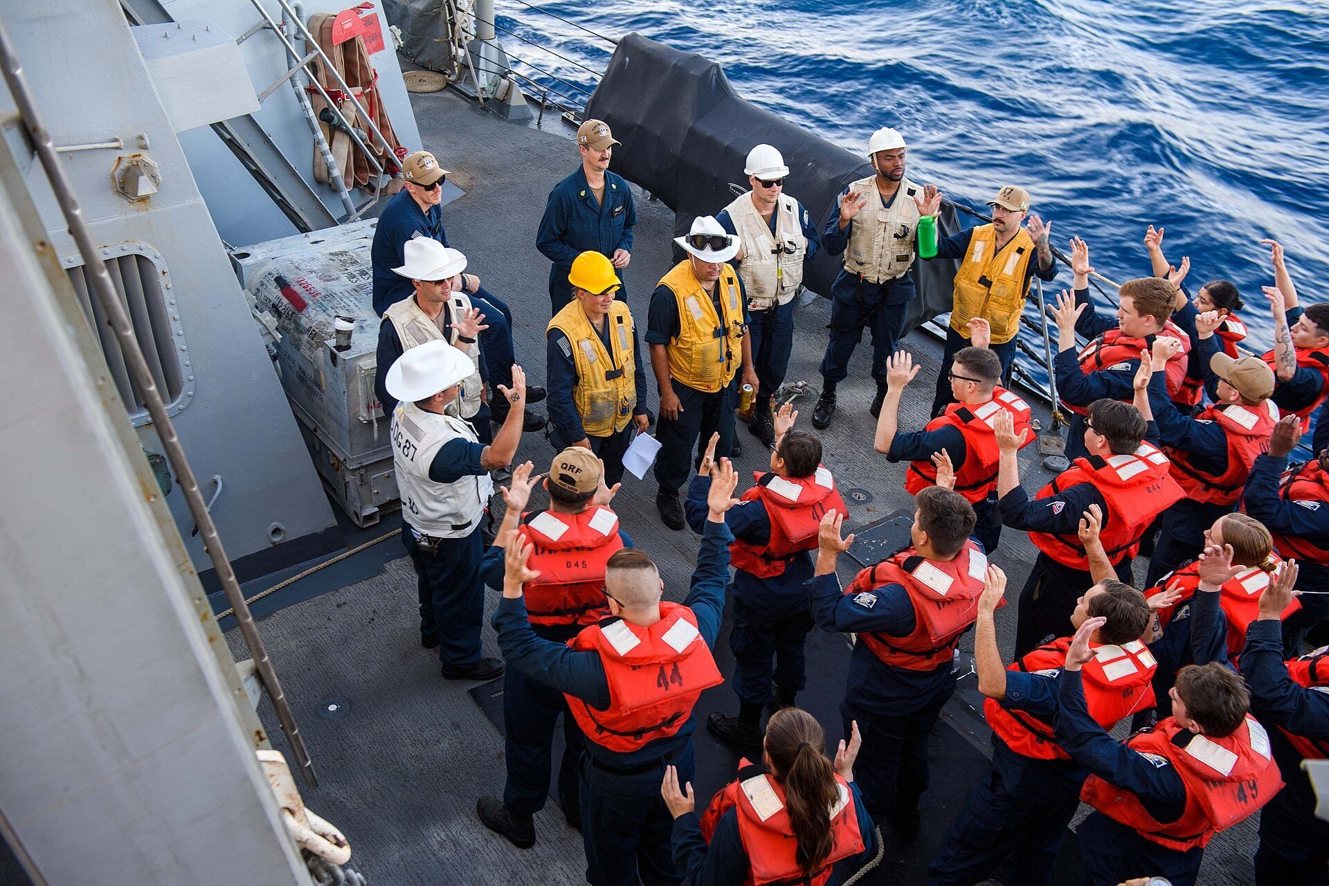 Pentagon Yemen civilian deaths - a US Navy destroyer during operations in the Red Sea