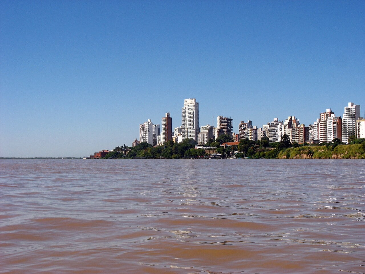 The Rosario skyline seen from the Paraná river