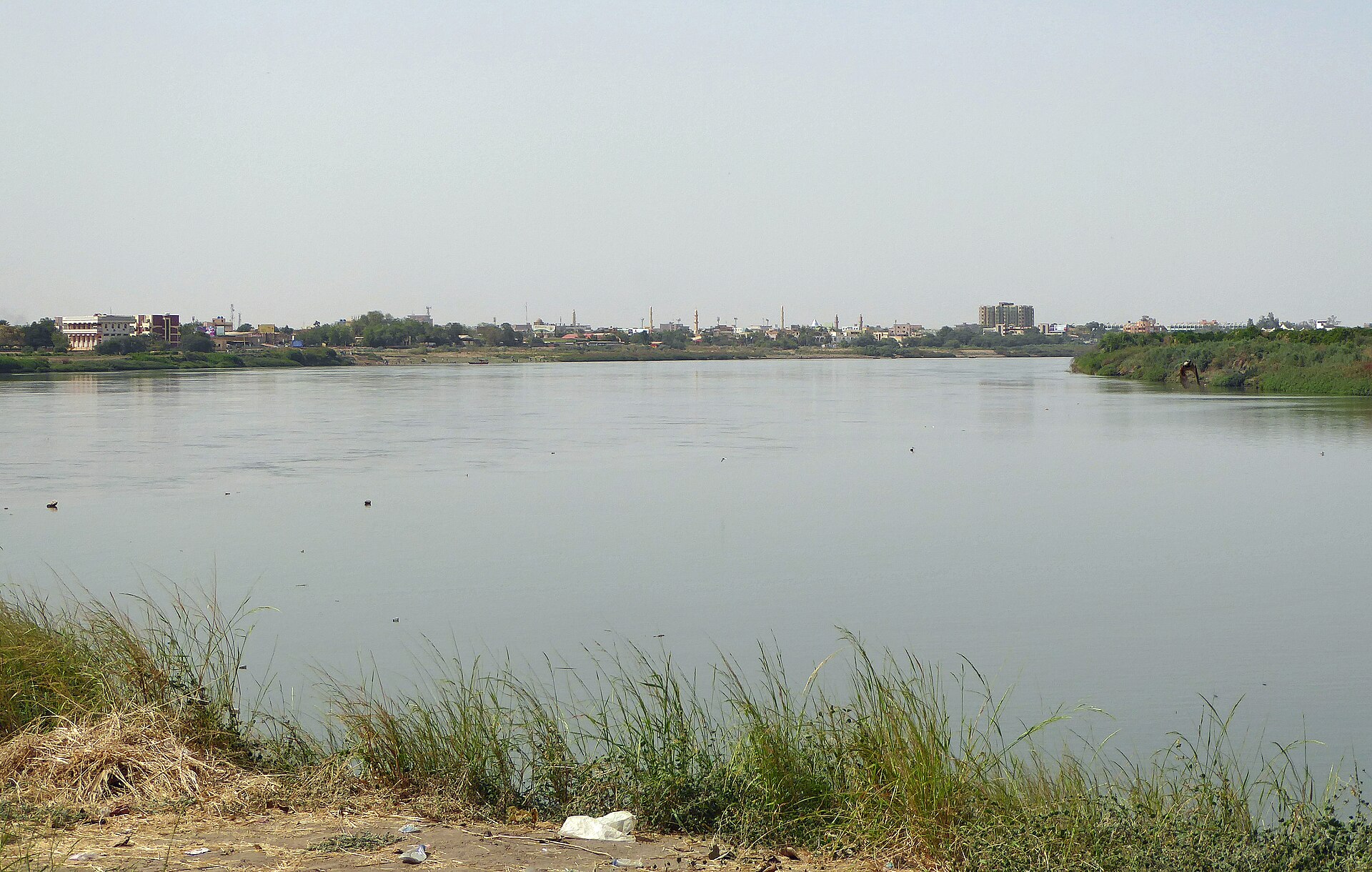 The Nile at Khartoum with the city skyline on the far bank