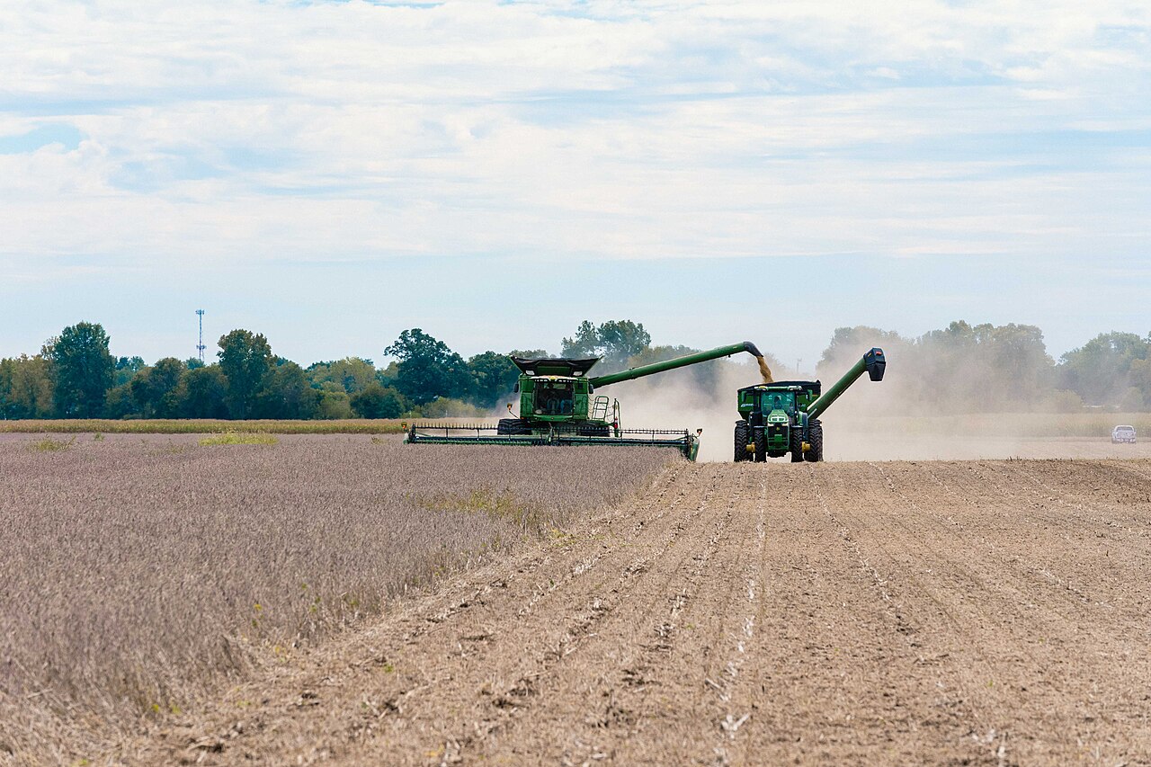 A soybean harvest, the type of crop covered by Brazil's new farm insurance rules