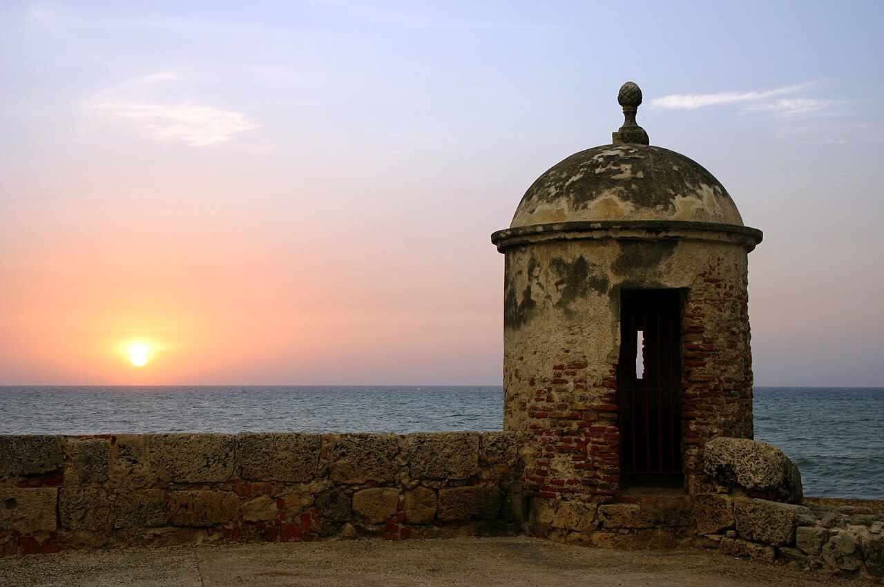 The coastal city of Cartagena, Colombia, near the Canal del Dique region