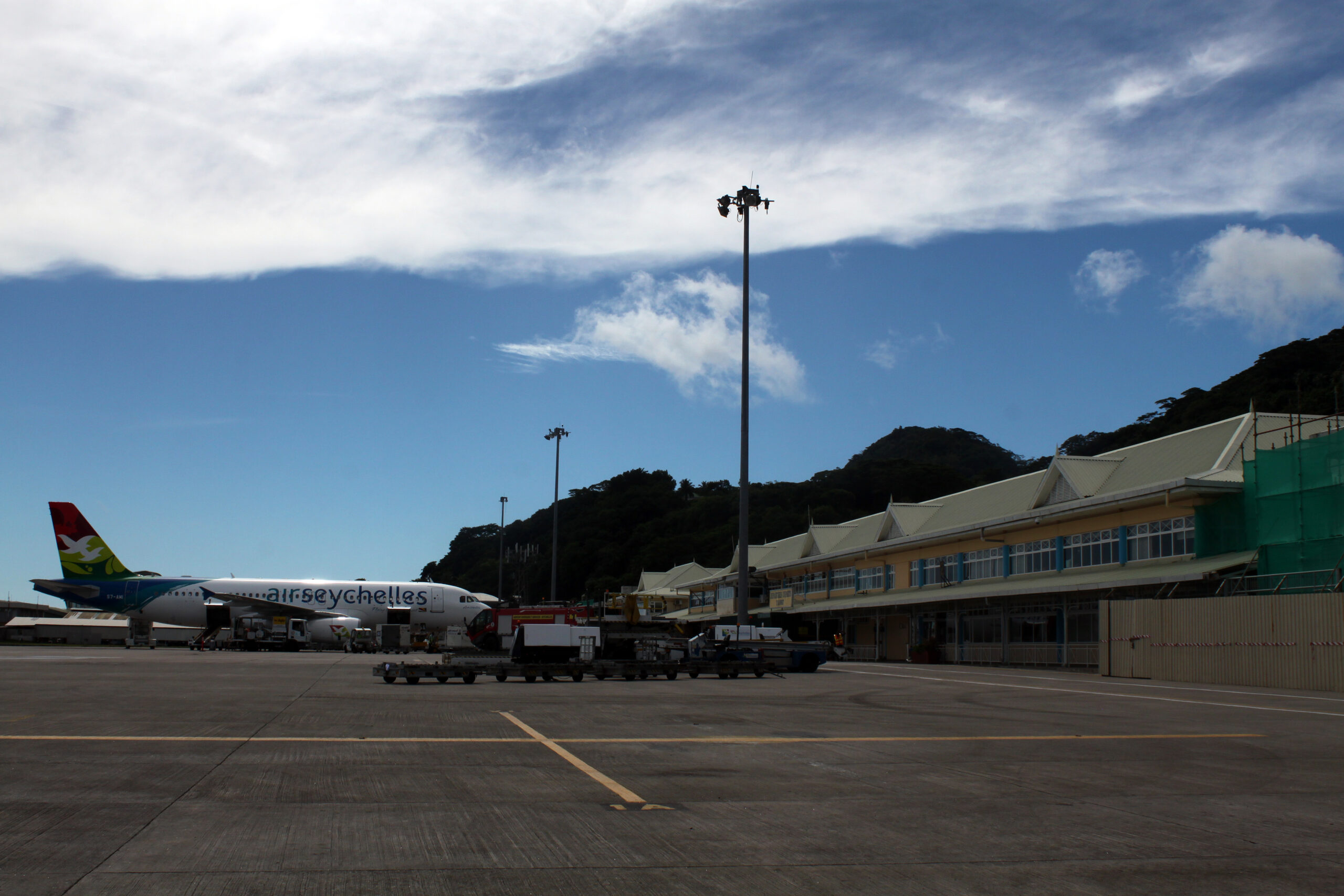 Seychelles Angola air services &mdash; an Air Seychelles aircraft at Seychelles International Airport