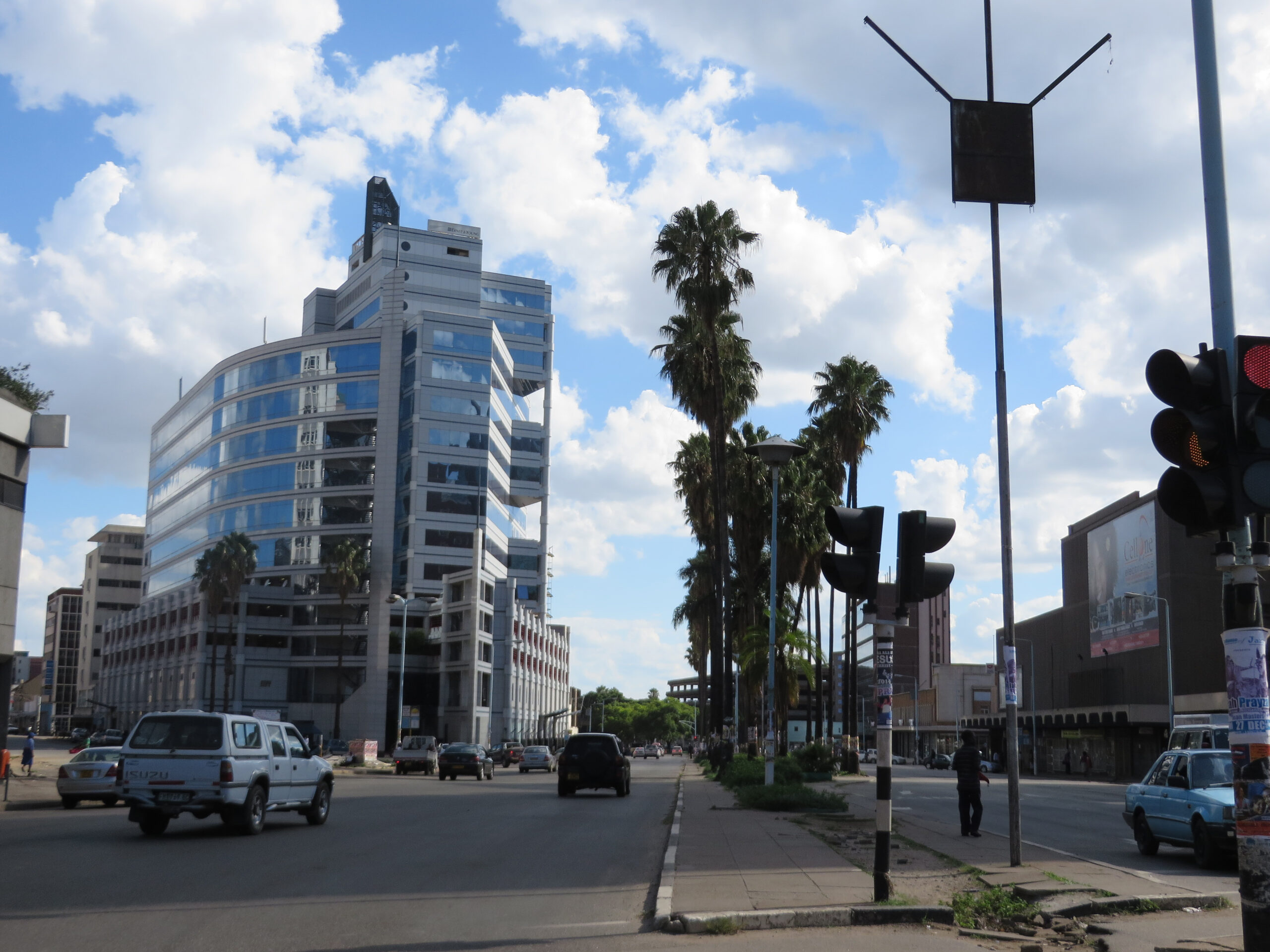 Econet solar — downtown Harare, where the operator's core network and data centres sit