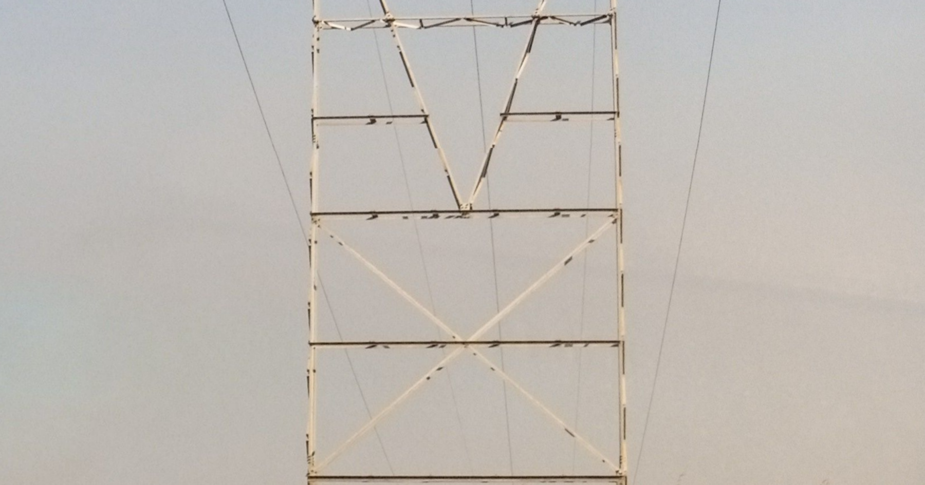 A tower of the Mwadingusha-Lubumbashi power line, Haut-Katanga, DR Congo