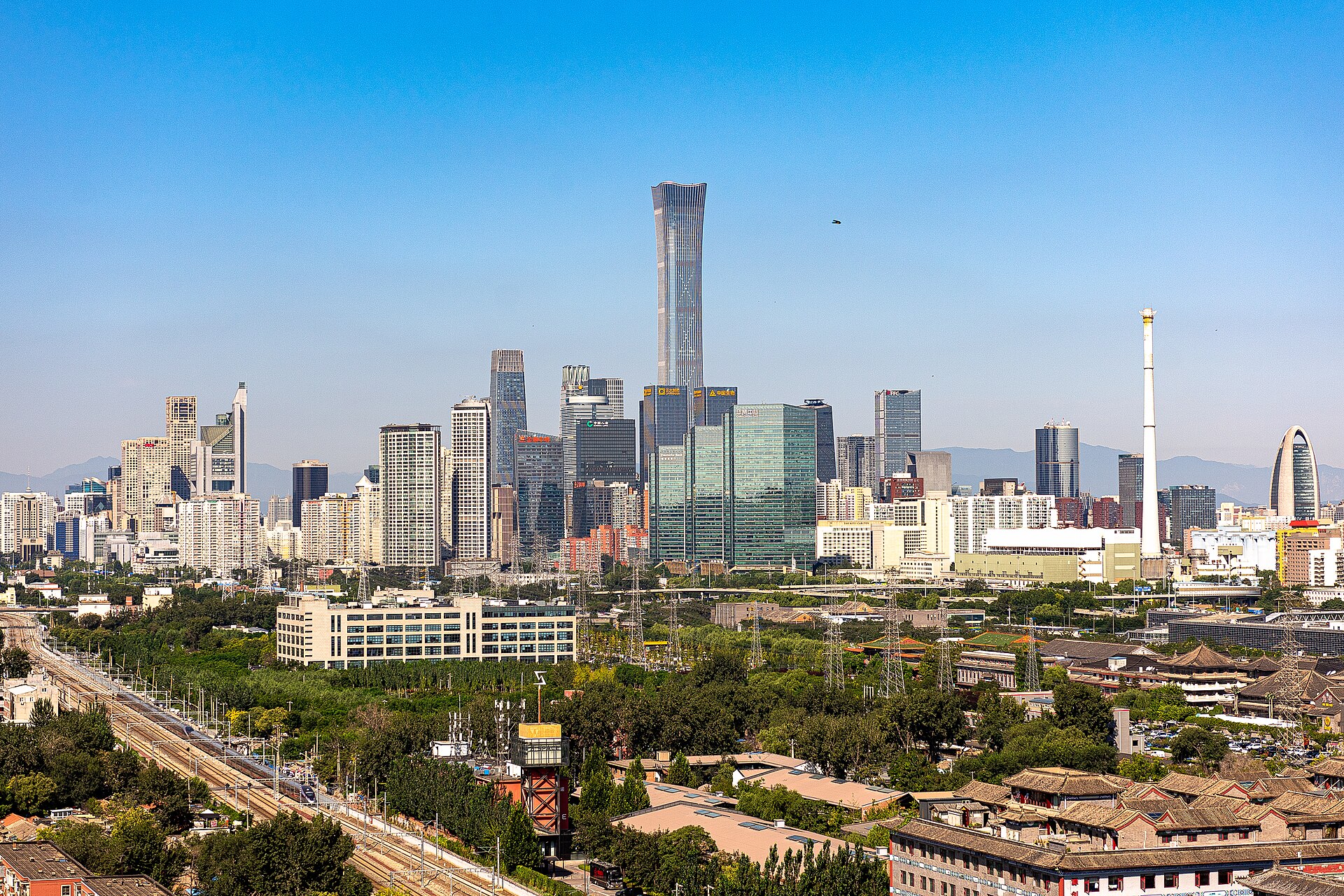 The skyline of Beijing’s central business district