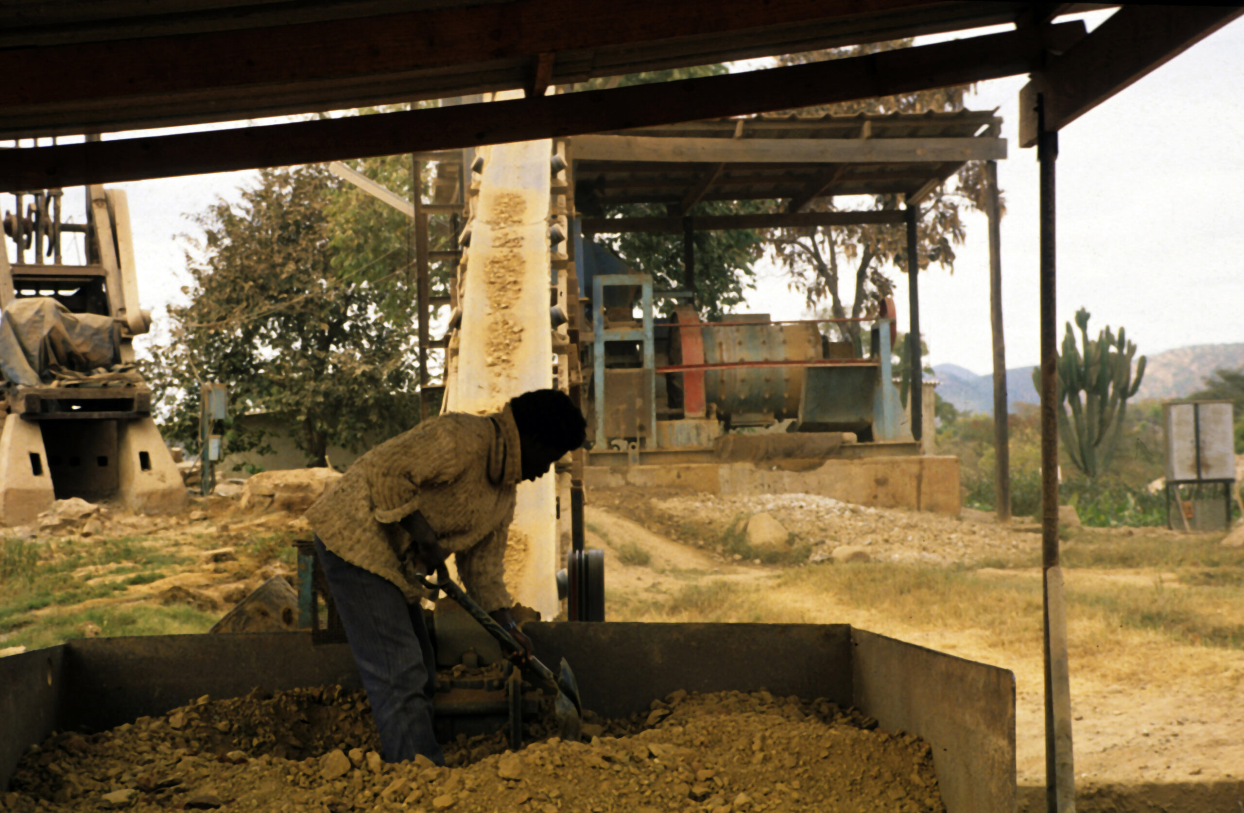 A stamp mill used by small-scale gold miners in Zimbabwe