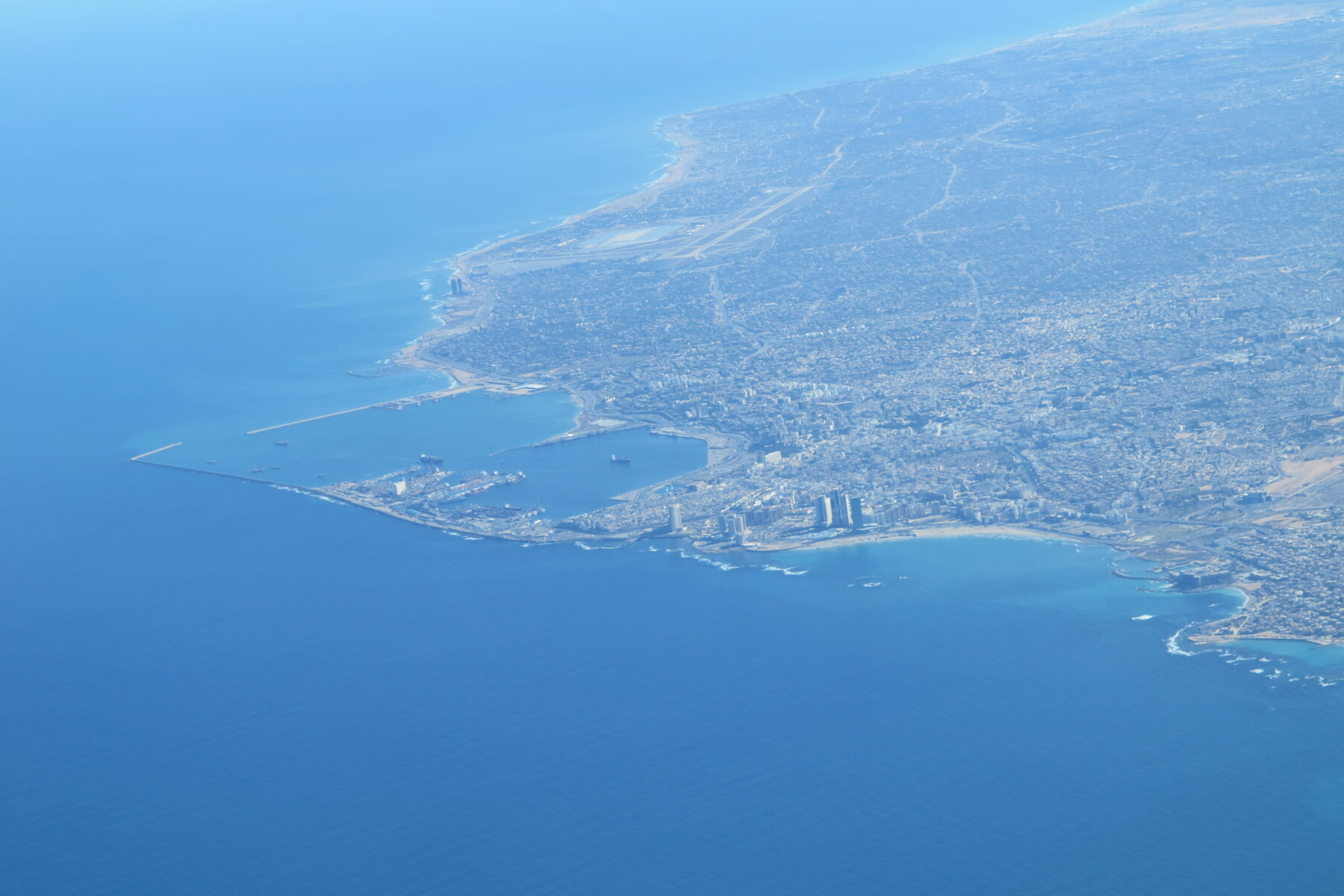 Aerial view of Tripoli and its port, Libya
