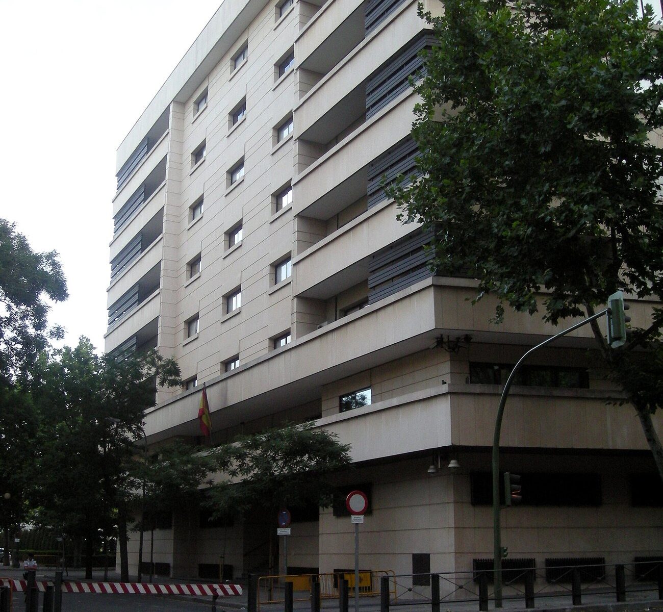 The facade of Spain's National Court building in Madrid, where the Betancourt case is being heard.