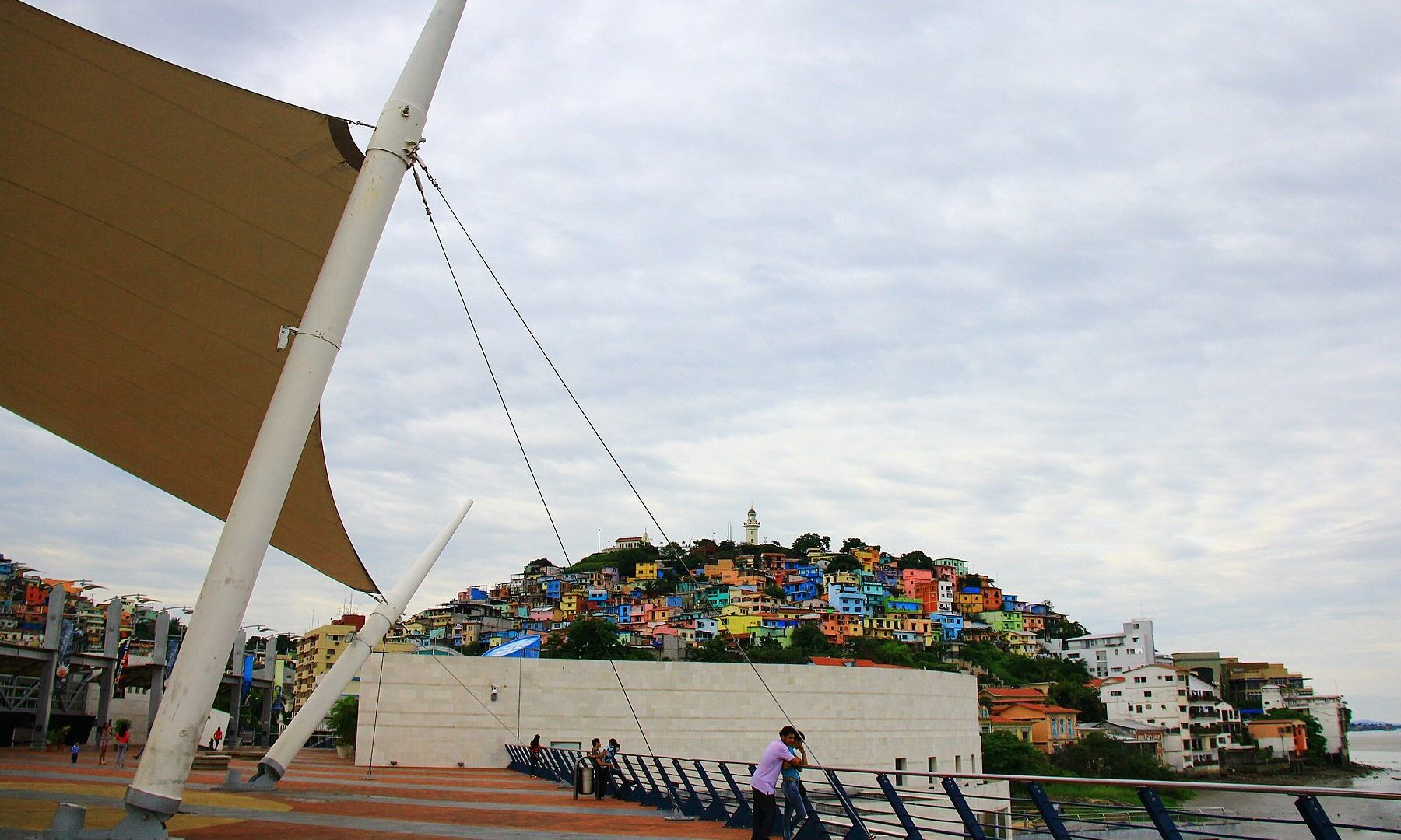 The Malecón 2000 riverside walk and the colourful houses of Cerro Santa Ana in Guayaquil, Ecuador, the city of the Anuel AA Guayaquil concert on 14 November 2026