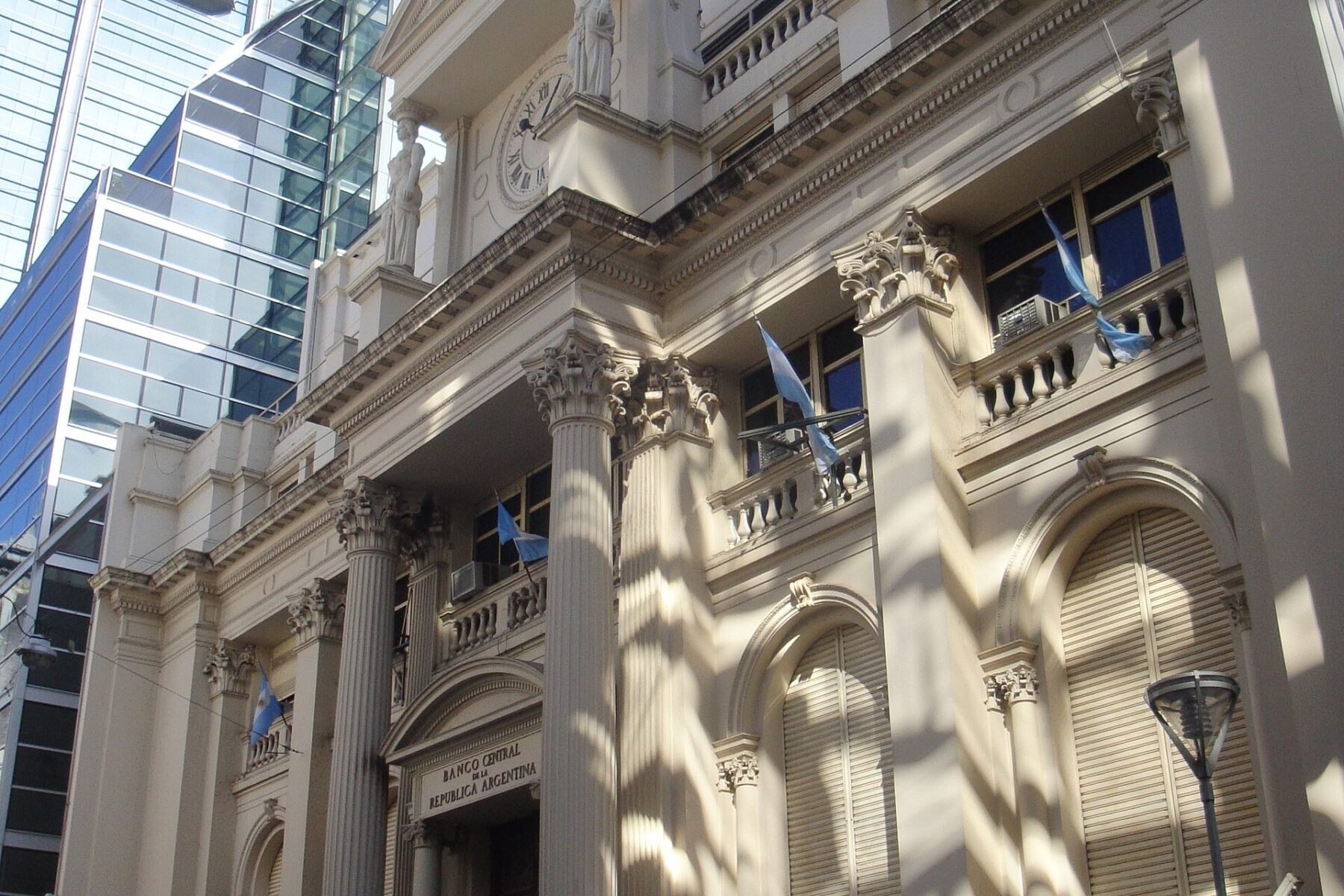 The Central Bank of Argentina building in the financial district of Buenos Aires