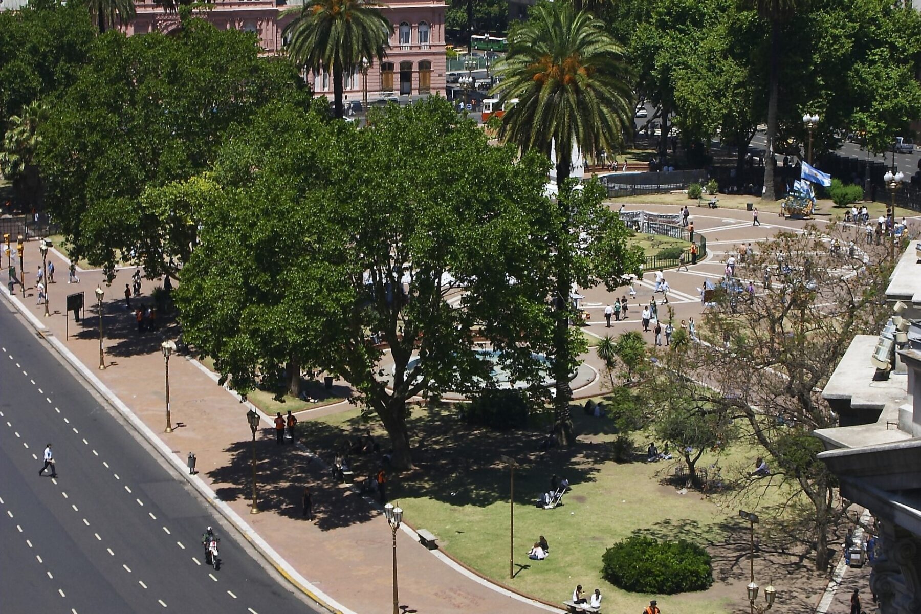 Aerial view of Plaza de Mayo in central Buenos Aires