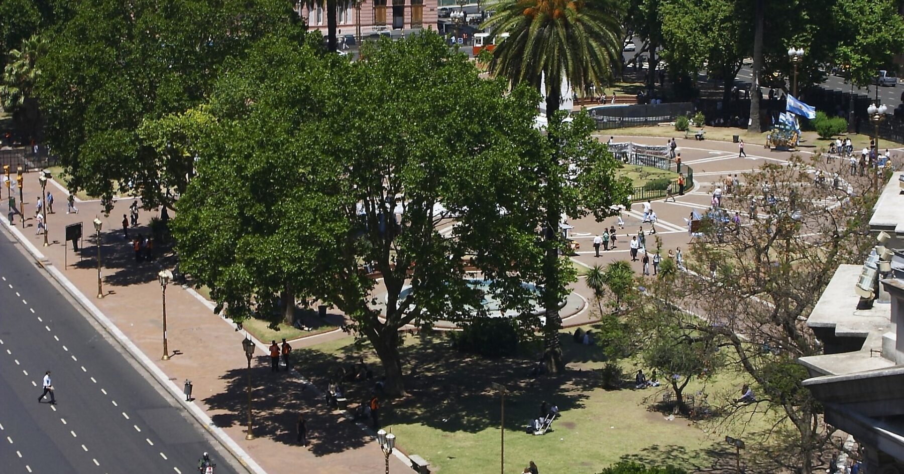 Aerial view of Plaza de Mayo in central Buenos Aires