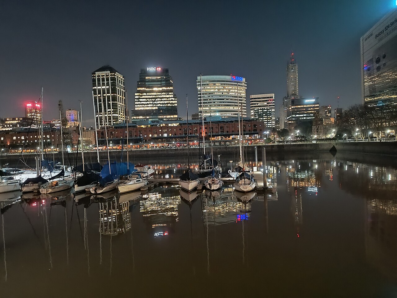 Argentina explained 2026 — the Puerto Madero financial district in Buenos Aires at night