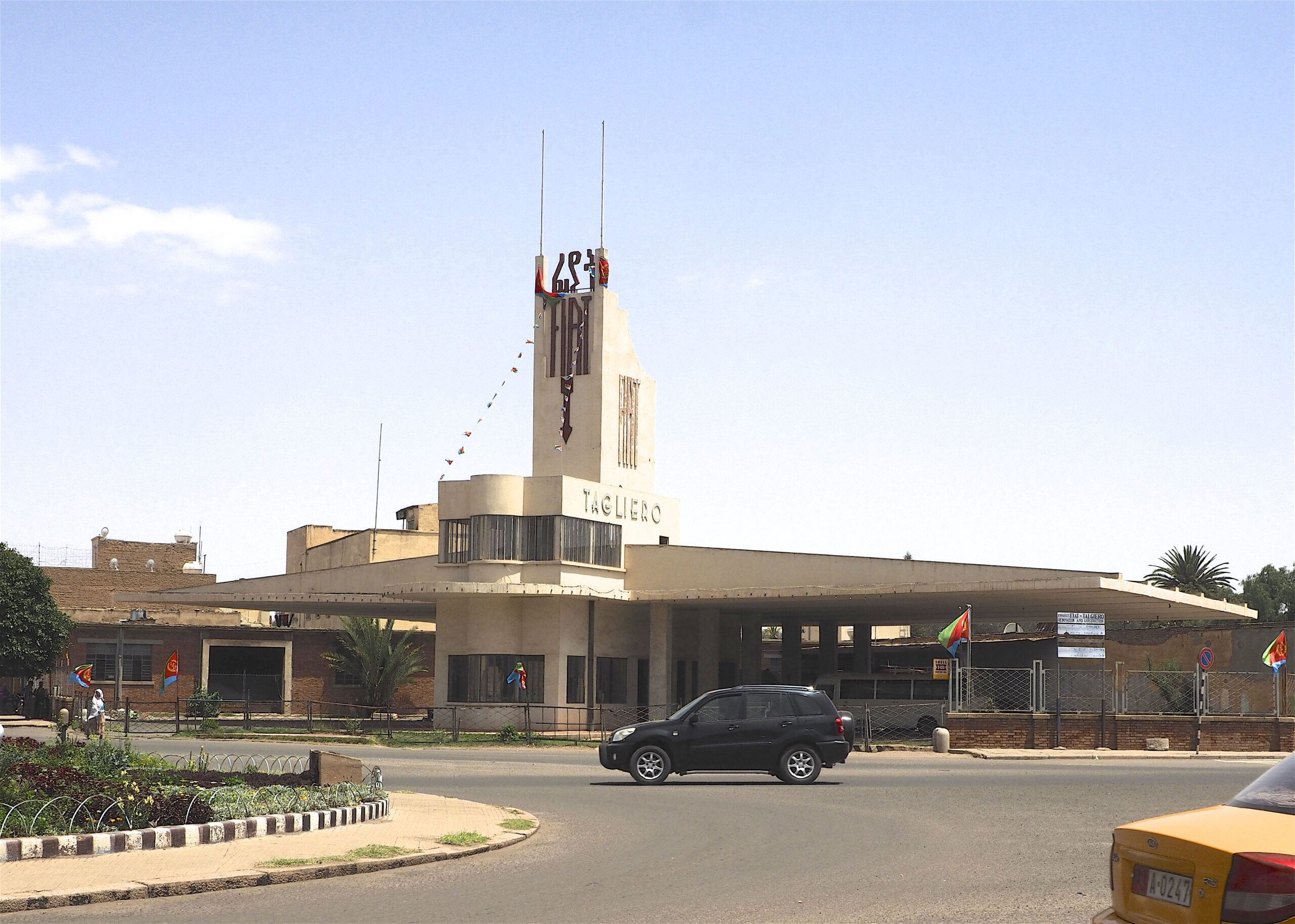 Burhan Eritrea visit — the Fiat Tagliero building in Asmara