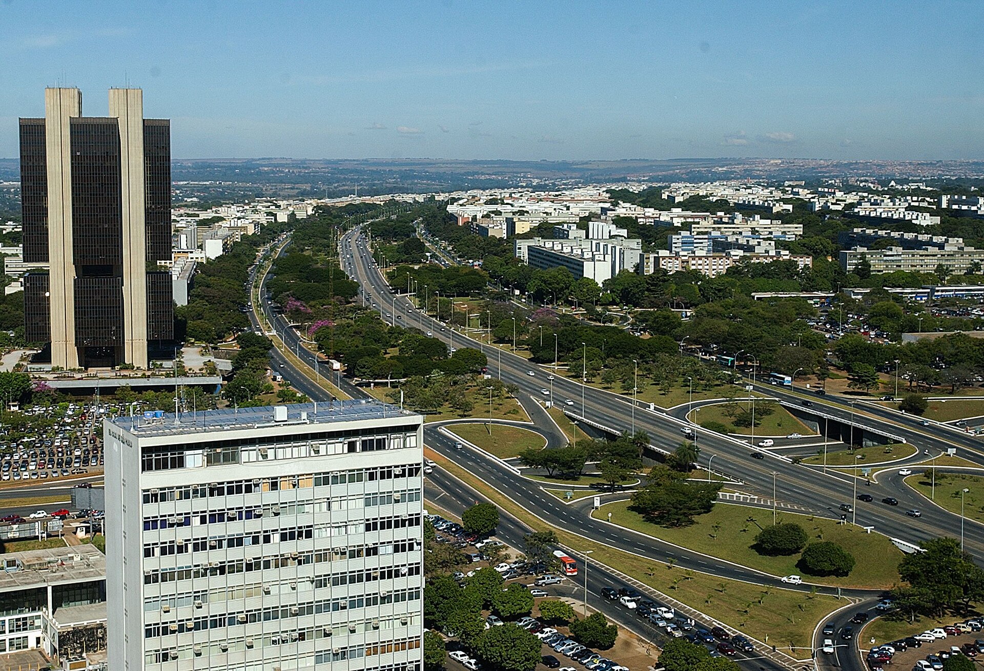 The Central Bank of Brazil headquarters in Brasilia's banking district.