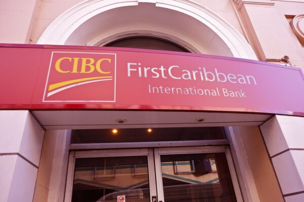 Opening a bank account in Barbados: a CIBC FirstCaribbean branch entrance in Bridgetown