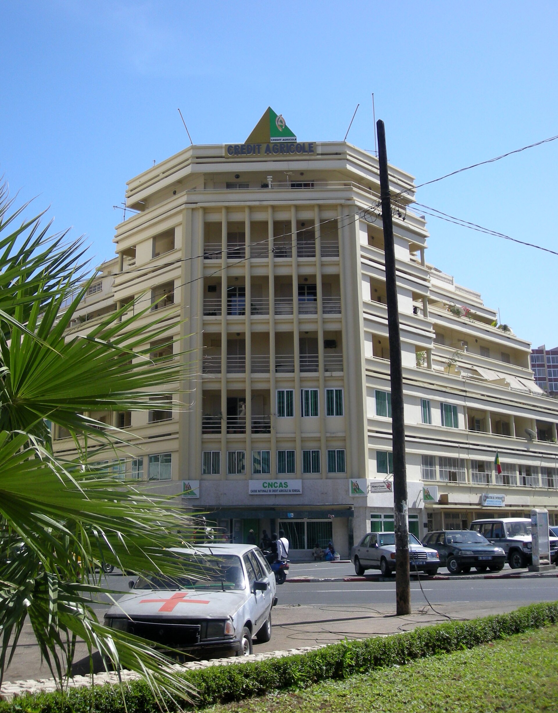 bank building on Place de l'Indépendance in Dakar Senegal