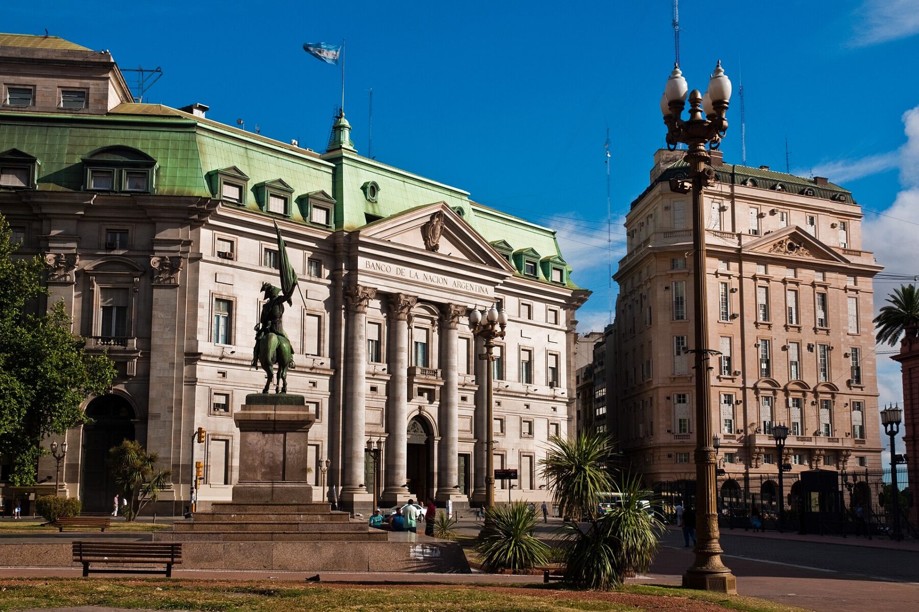 Banco de la Nación Argentina headquarters on Plaza de Mayo, a starting point for a bank account in Argentina