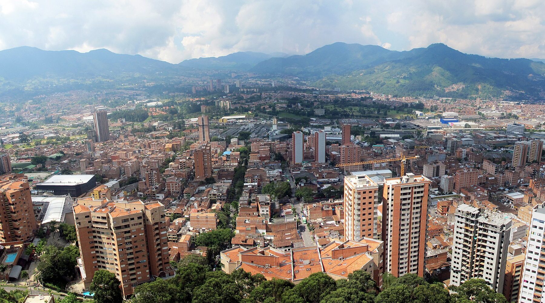 Aerial view of Sabaneta in the Medellín metropolitan area, Colombia, where Beéle plays the DAVIarena on 28 November 2026
