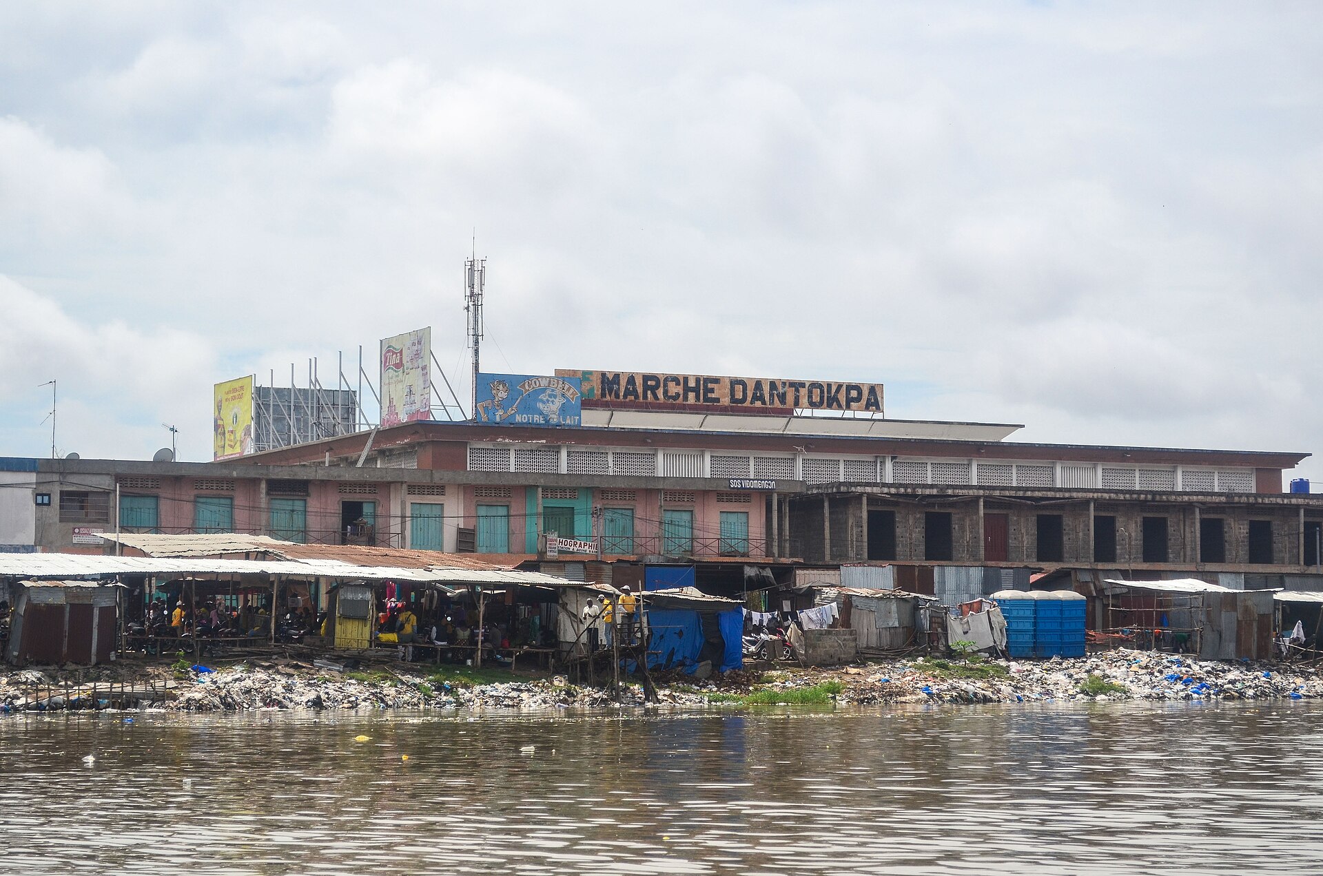 Benin explained — Dantokpa market in Cotonou seen from the lagoon
