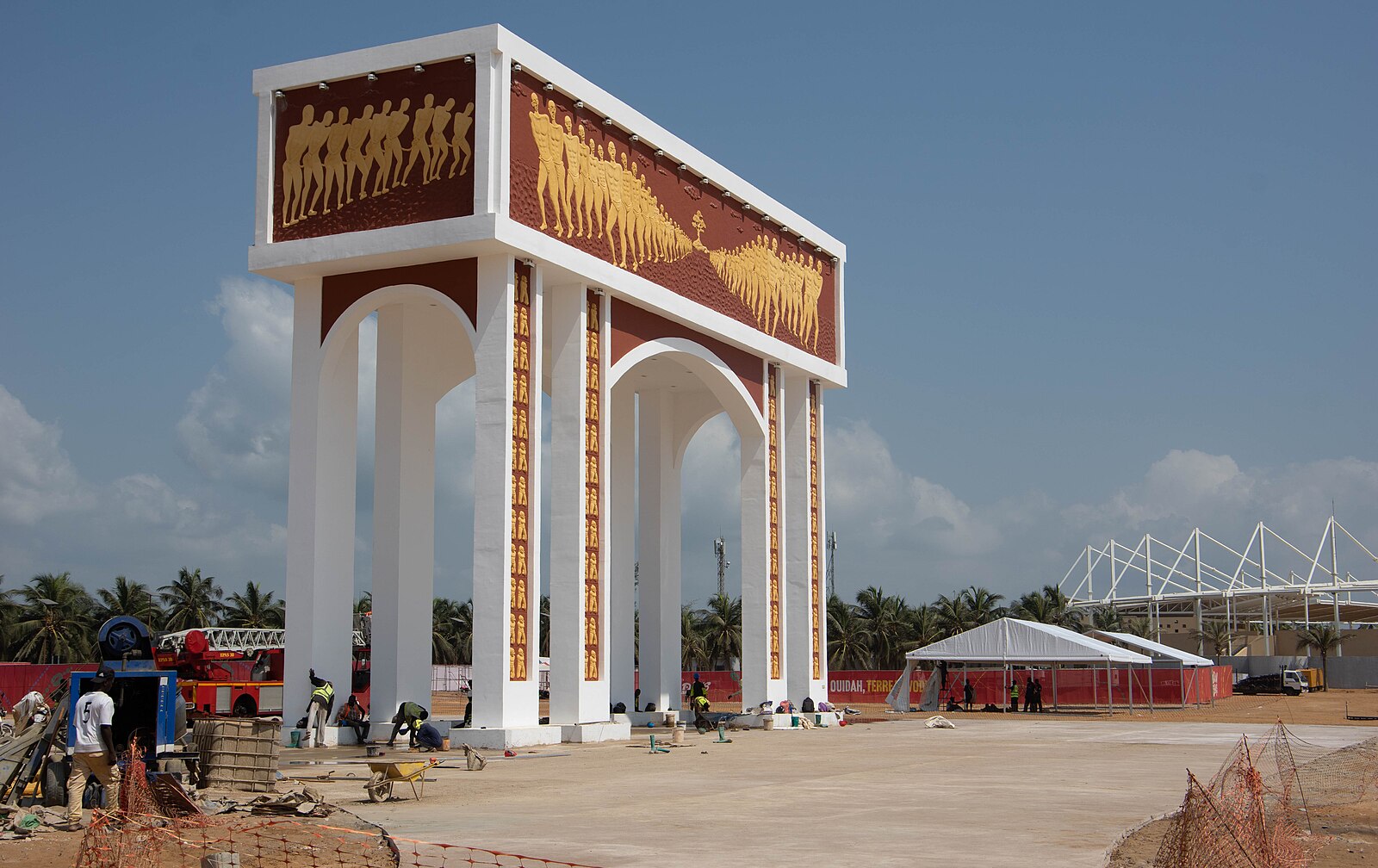 Benin explained — the Door of No Return memorial on the beach at Ouidah