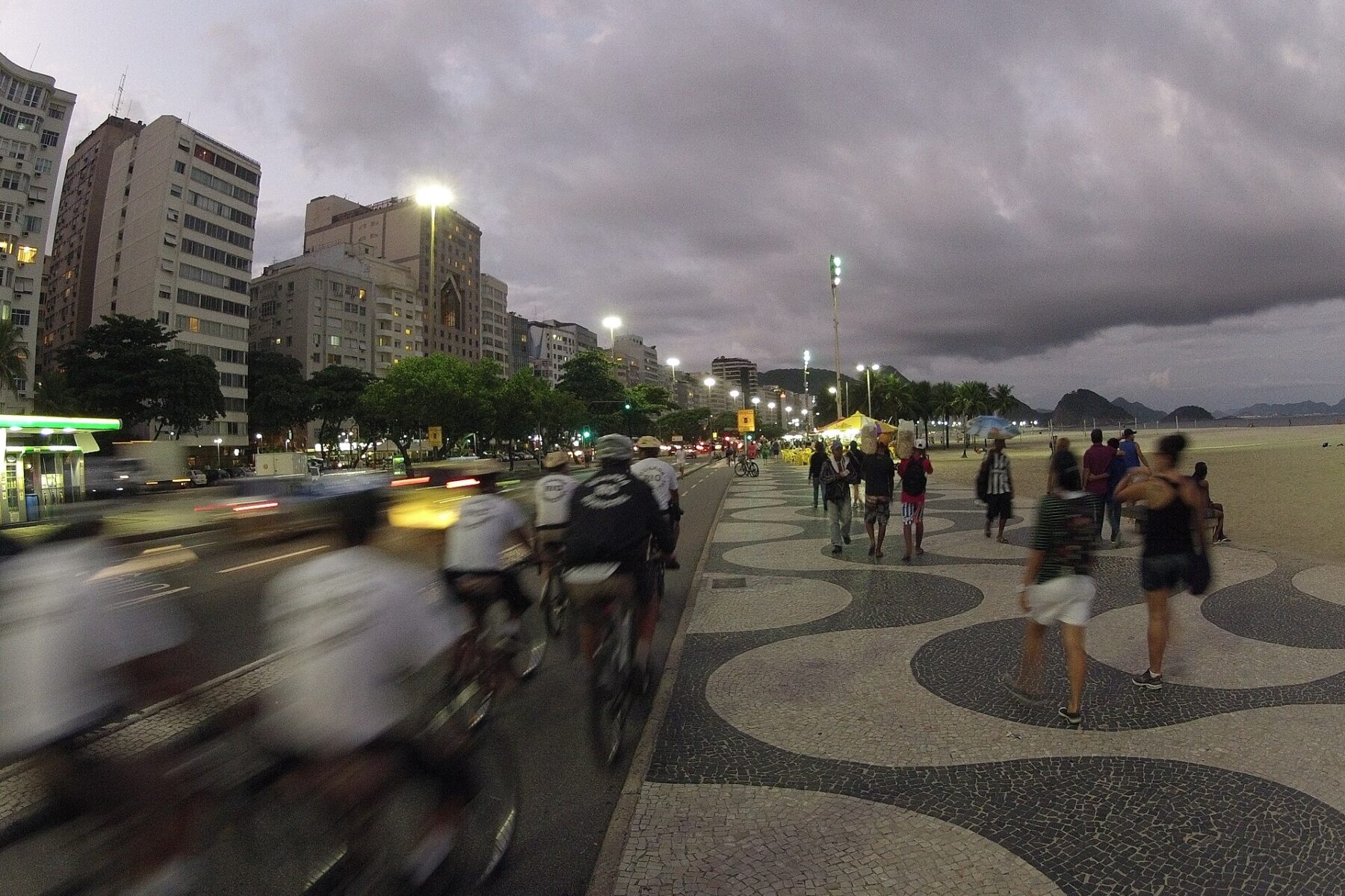 The Copacabana promenade in Rio de Janeiro, Brazil