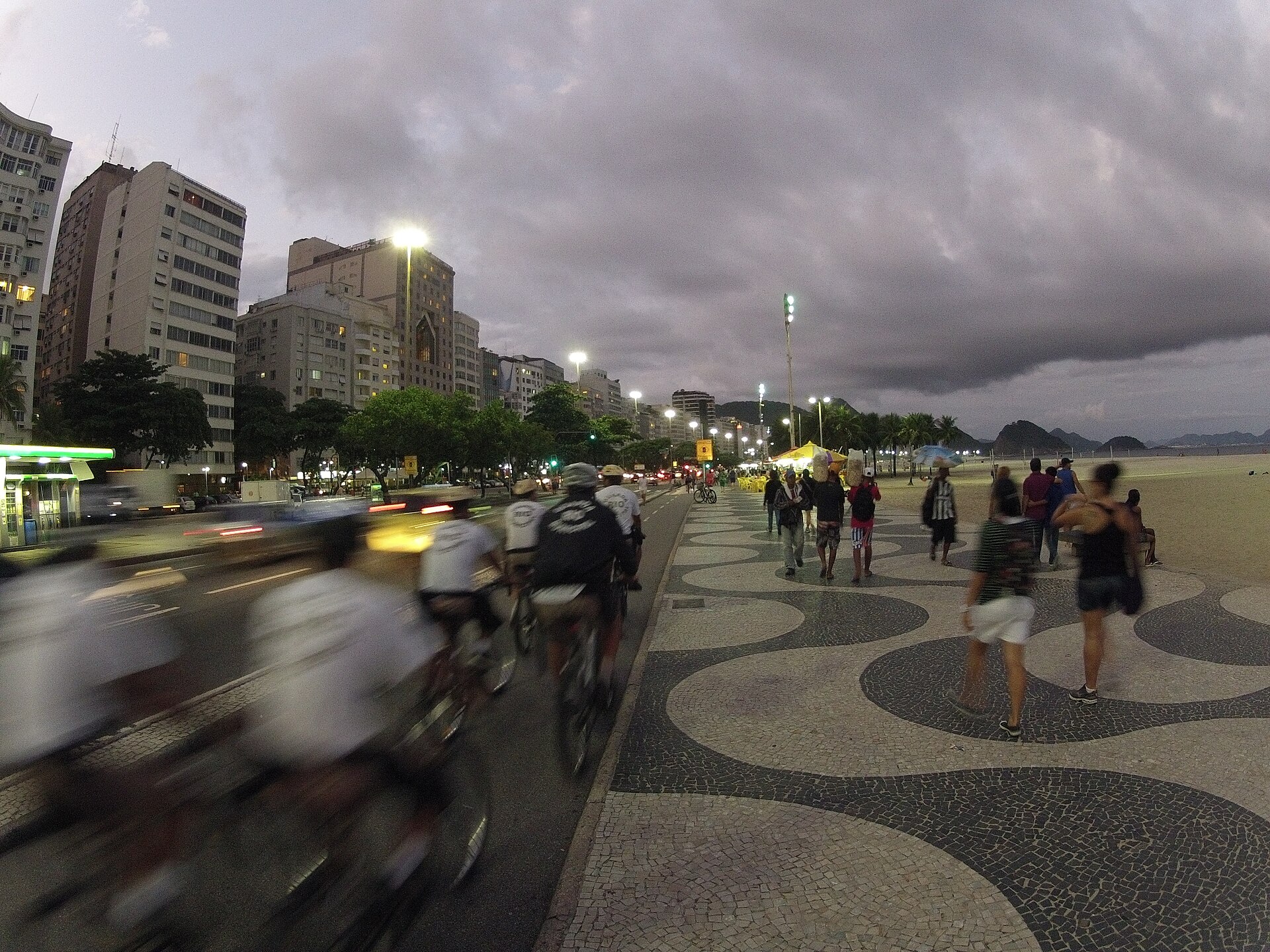The Copacabana promenade in Rio de Janeiro, Brazil