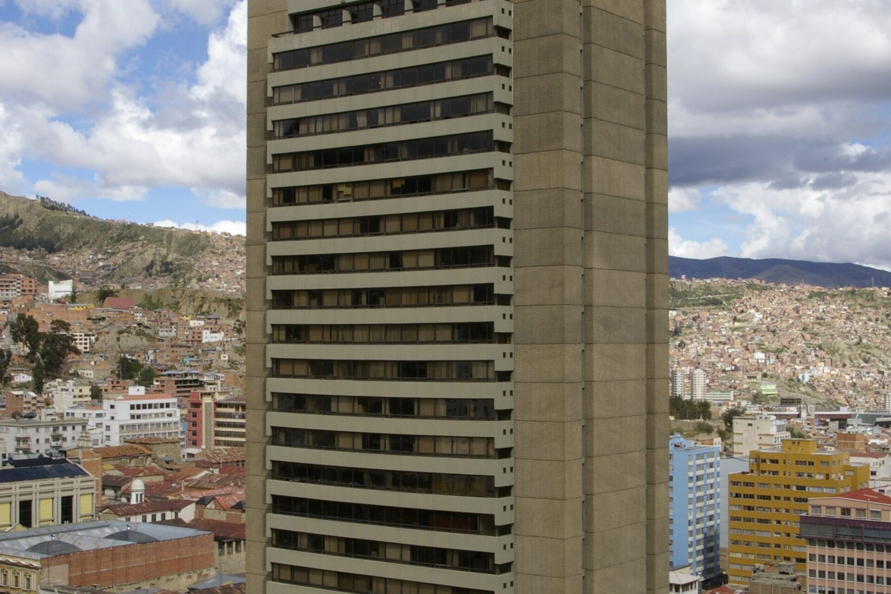 The tower of the Central Bank of Bolivia in La Paz