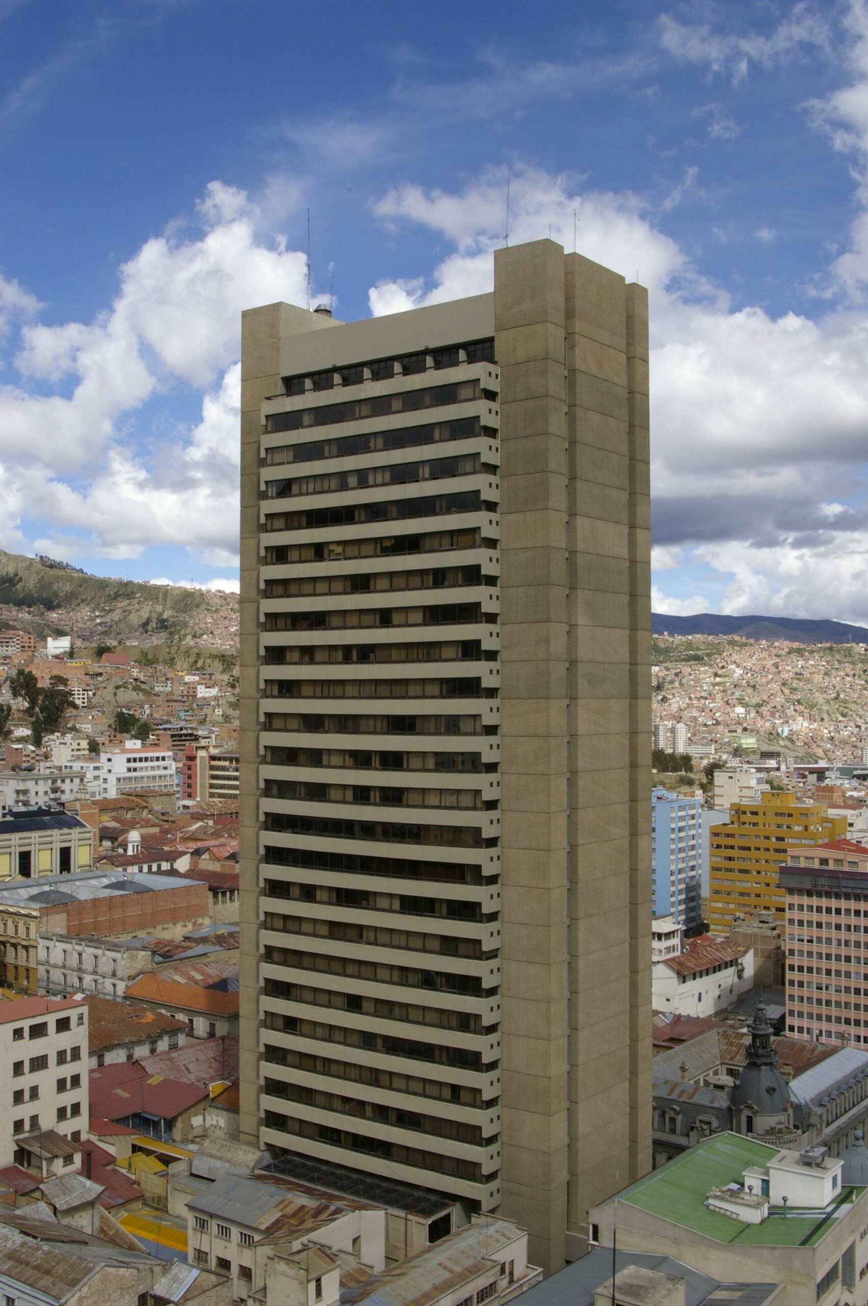 The tower of the Central Bank of Bolivia in La Paz
