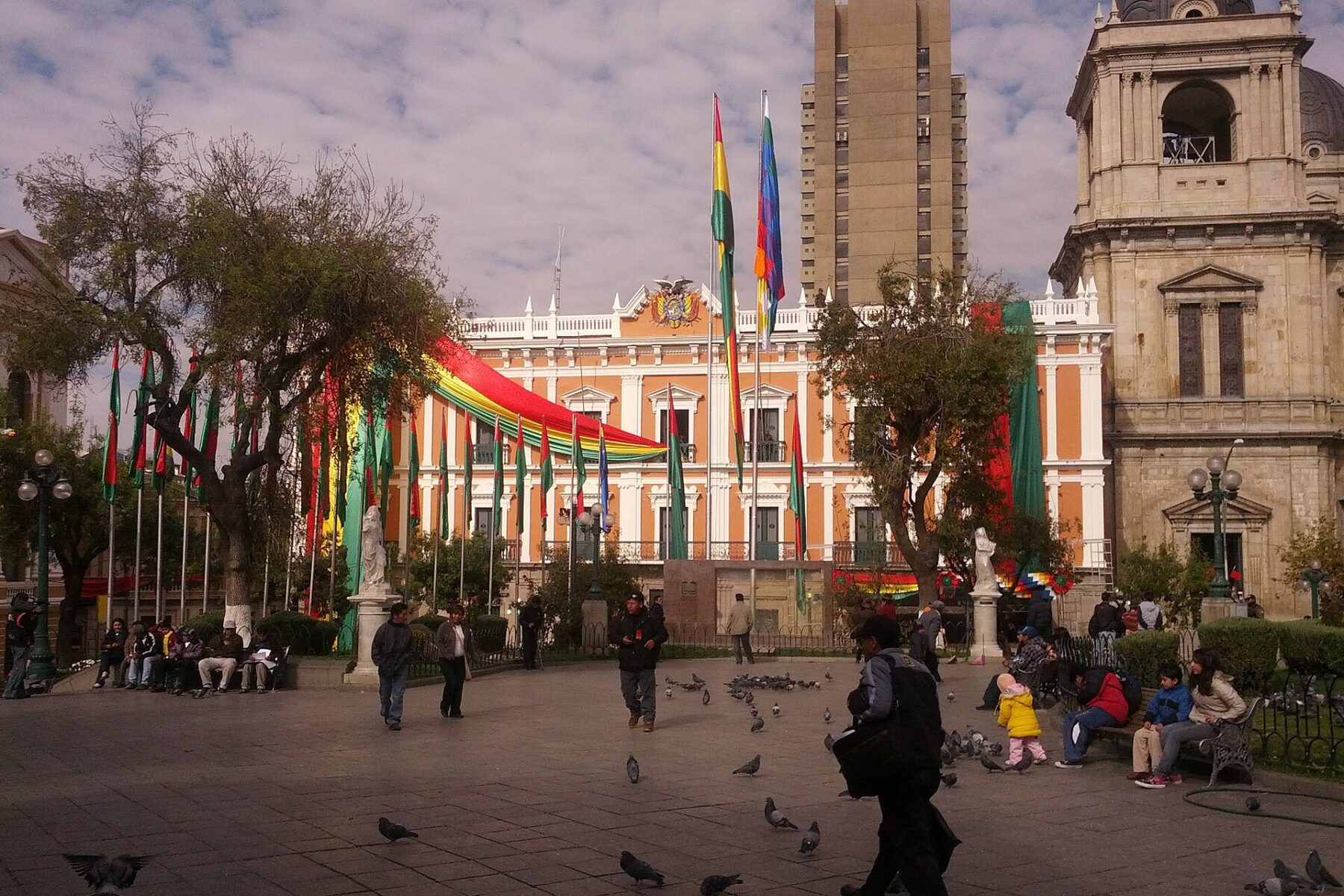 The Palacio Quemado presidential palace in La Paz, Bolivia