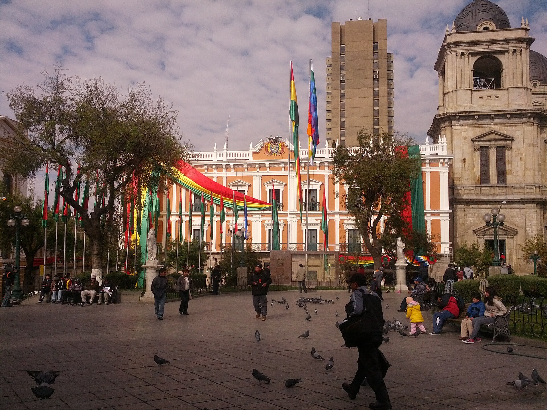 The Palacio Quemado presidential palace in La Paz, Bolivia