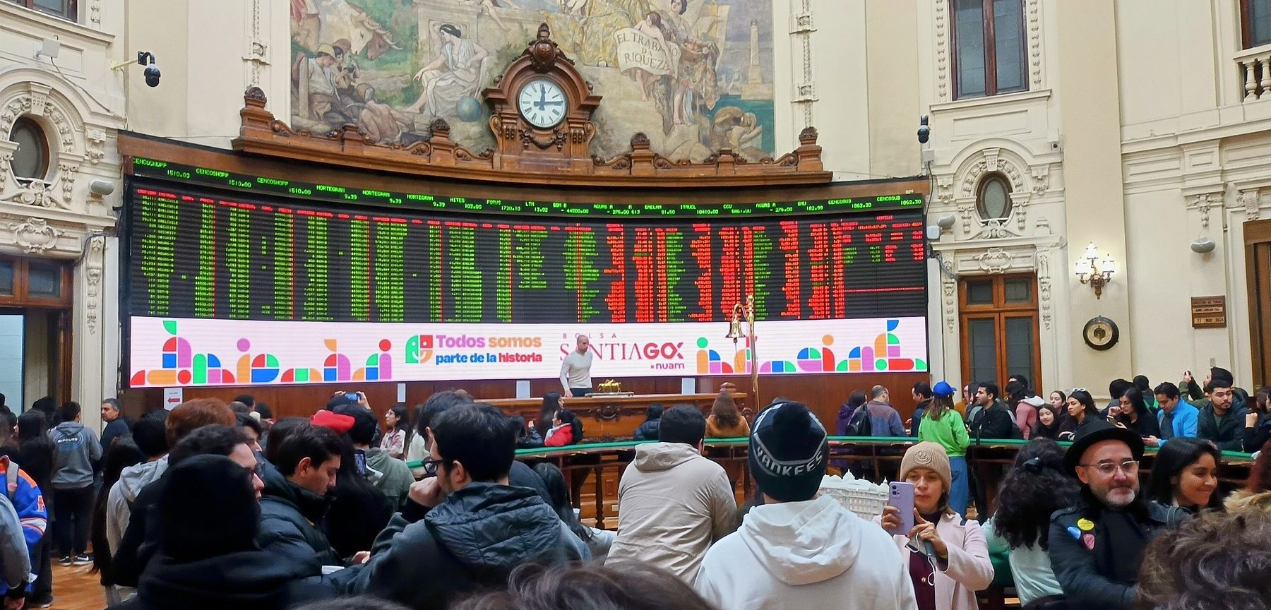 The Bolsa de Comercio de Santiago building in Chile.