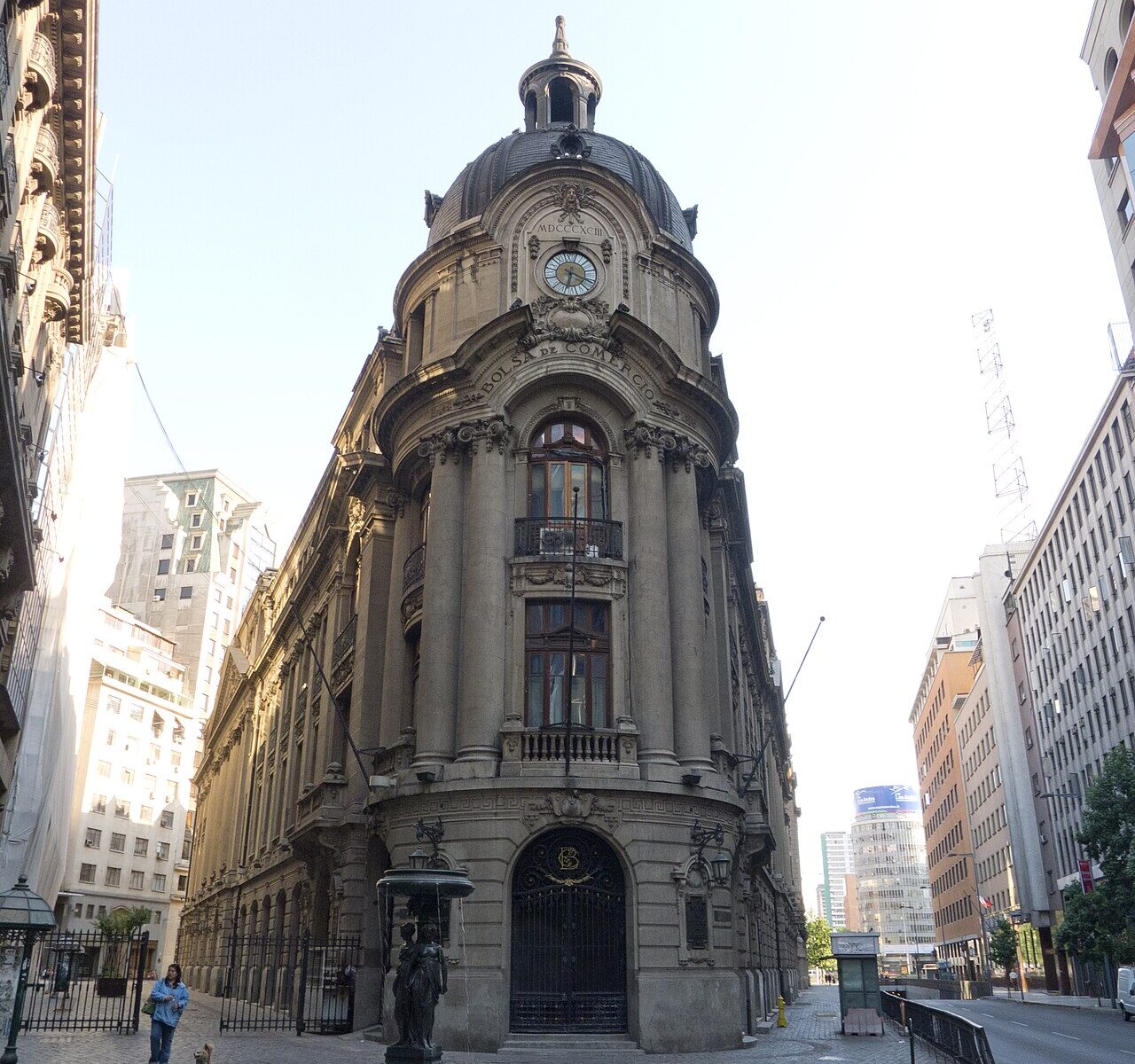 The Bolsa de Comercio de Santiago, Chile’s stock exchange building