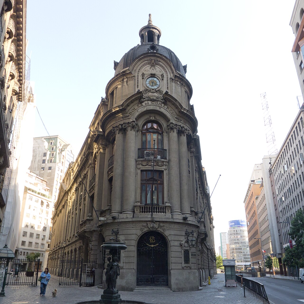The Bolsa de Comercio de Santiago, Chile's stock exchange building