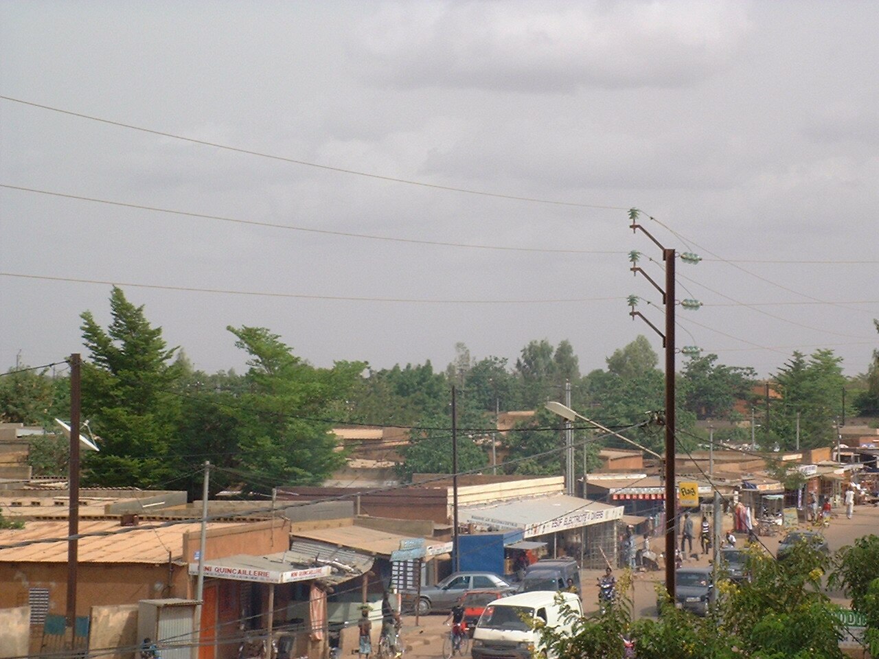 Burkina Faso explained — shops and traffic on a street in Ouagadougou