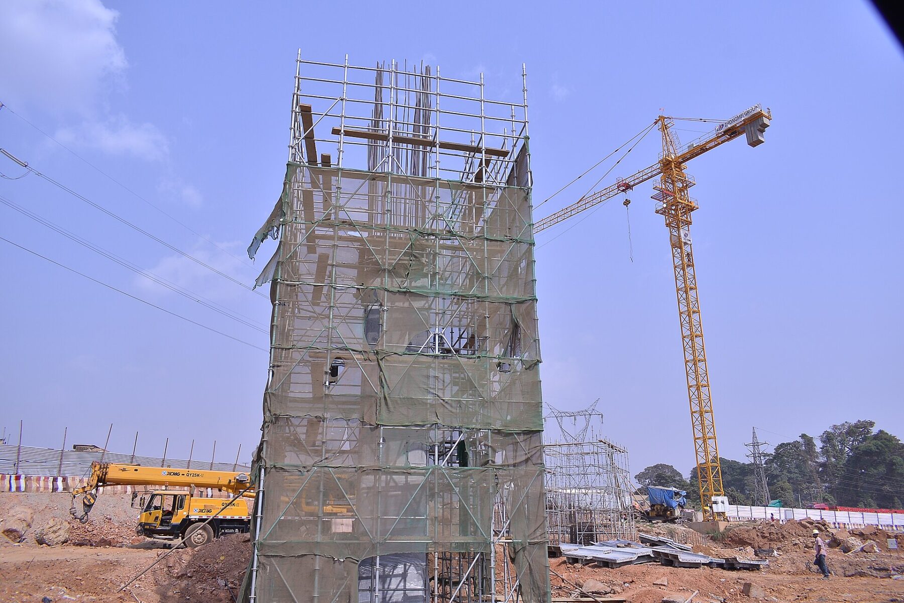 Road interchange construction in Ghana