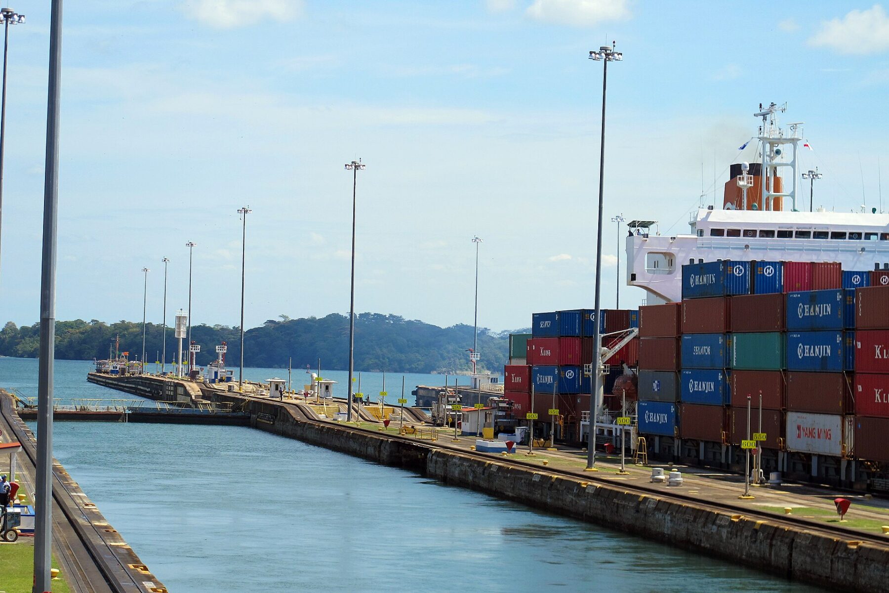 The Gatun locks on the Panama Canal
