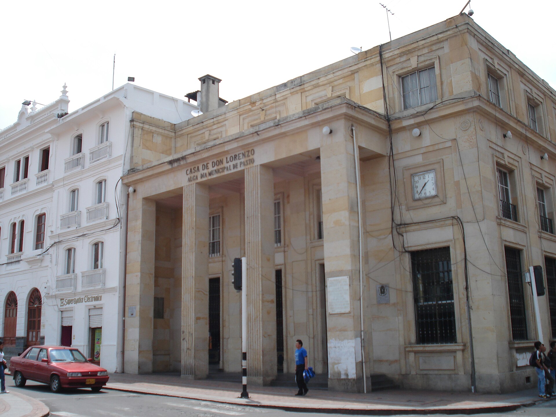The town hall building in Pasto, capital of Narino, Colombia