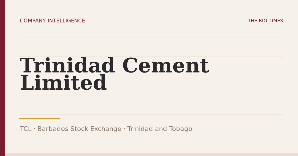 Trinidad Cement Limited (TCL), listed on Barbados Stock Exchange, Trinidad and Tobago