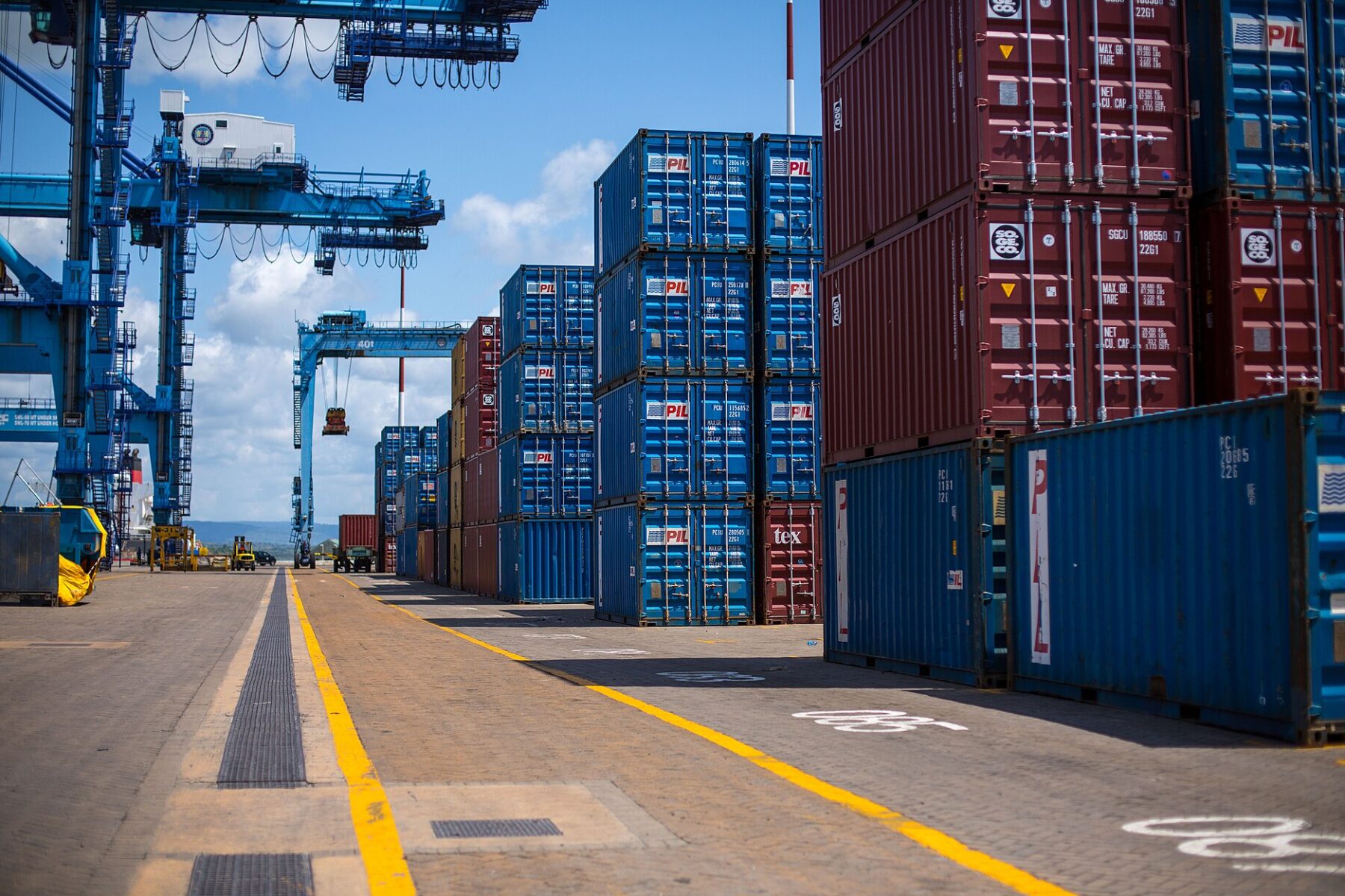The port of Mombasa in Kenya, where empty containers are accumulating