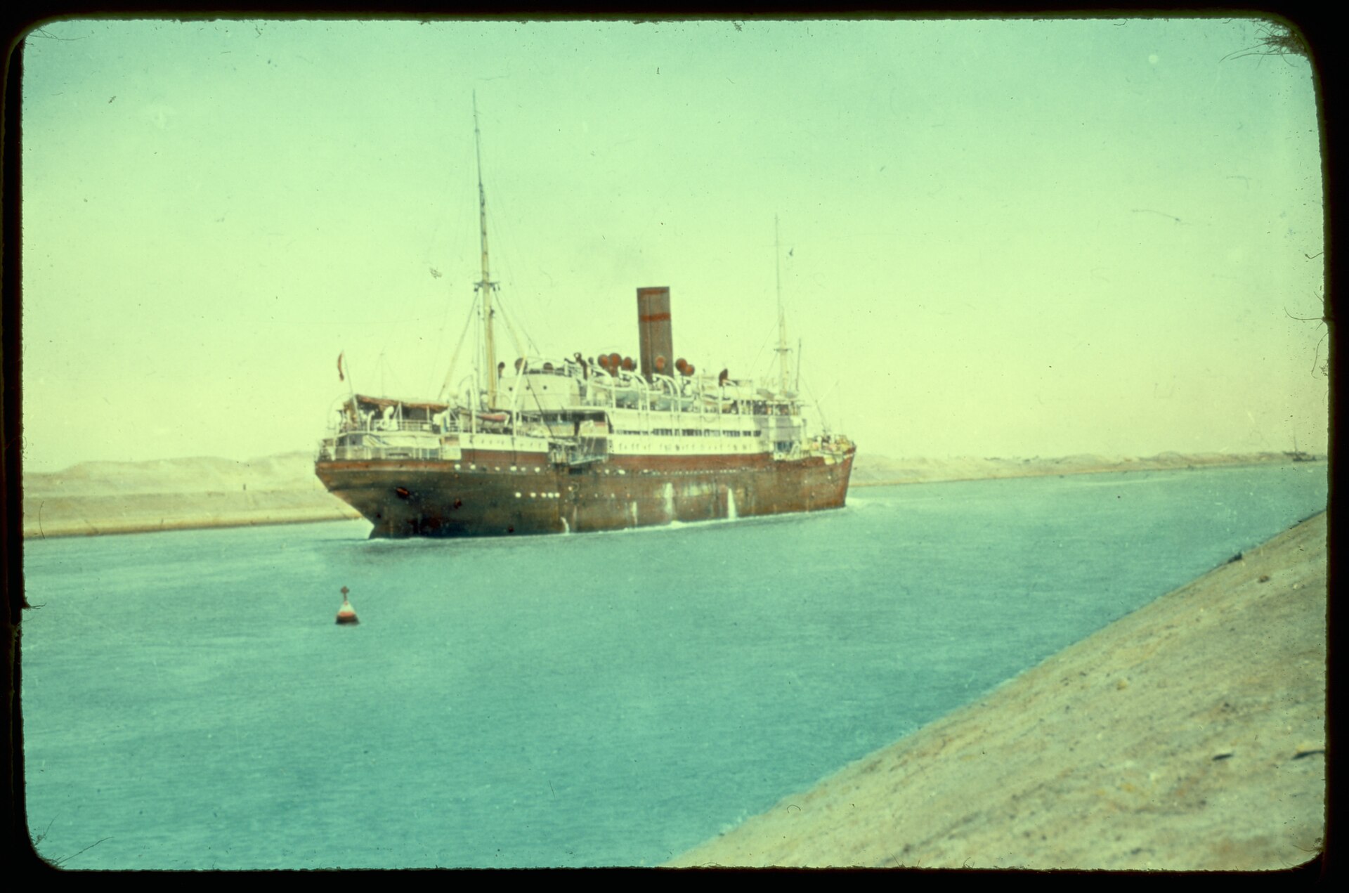 A tanker in Egyptian waters, on the route Saudi crude now depends on