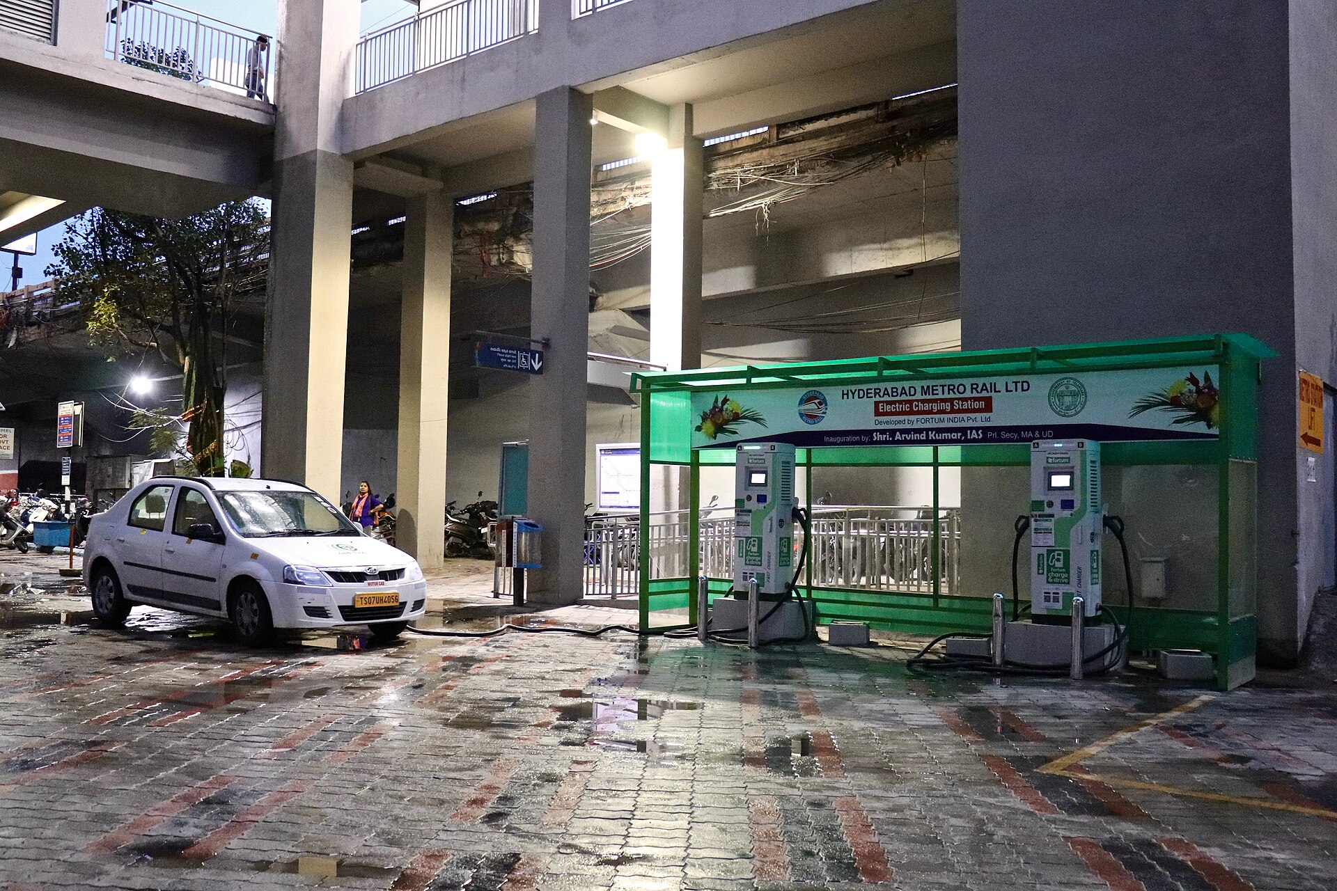 An electric vehicle charging point in Hyderabad, India, pictured to illustrate the technology