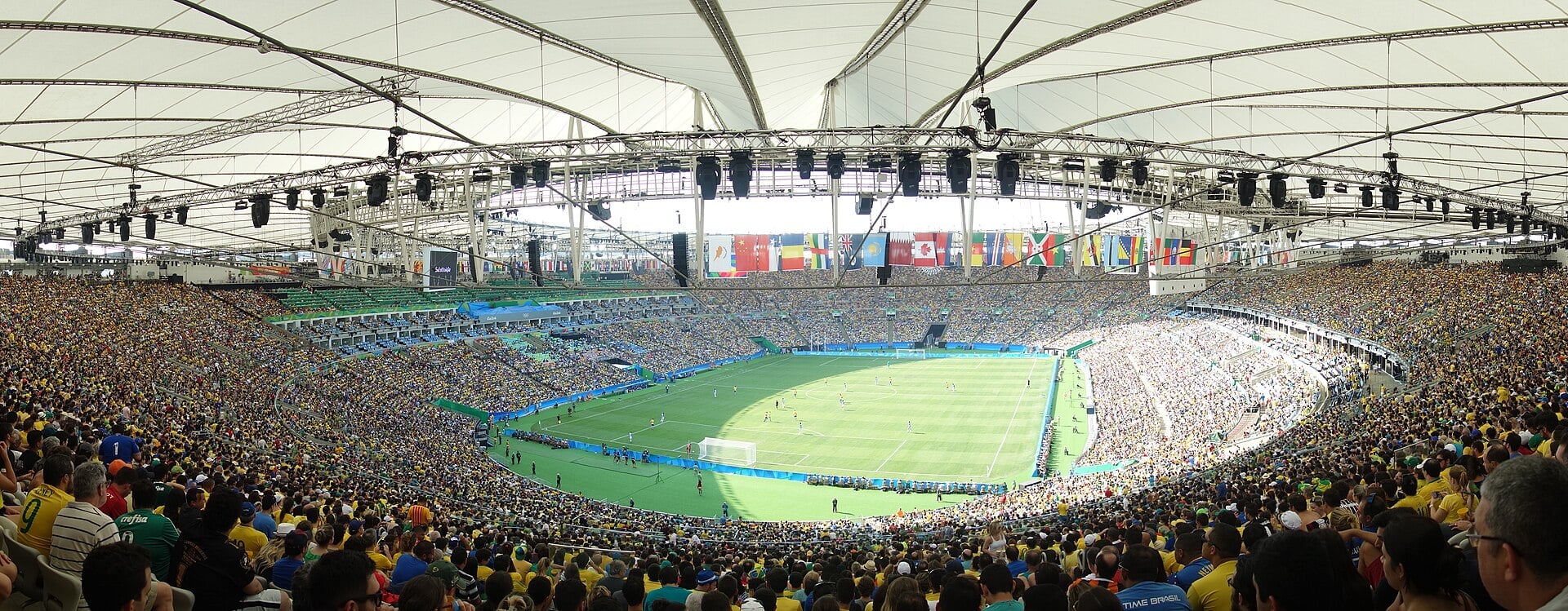 A South American football stadium on a Copa Libertadores night