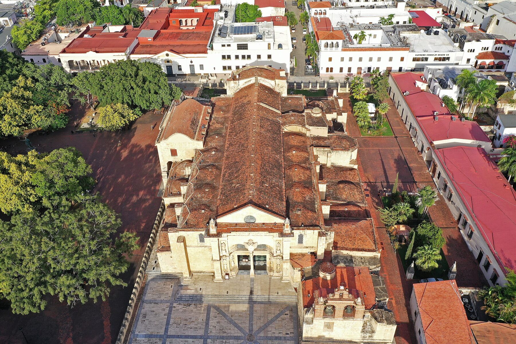 Dominican Republic explained 2026 — aerial view of the Catedral Primada de América in Santo Domingo