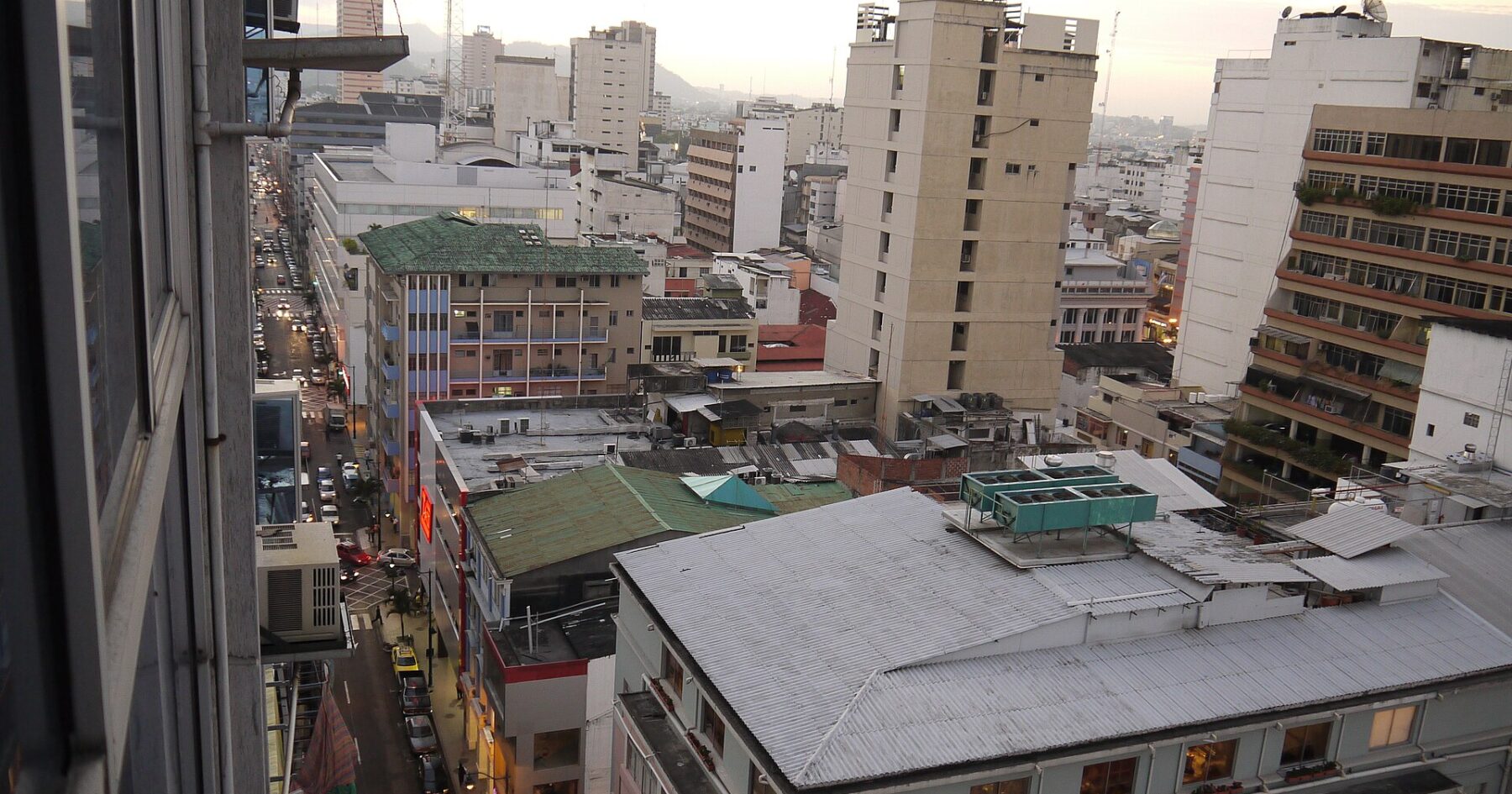 Ecuador explained 2026 — downtown Guayaquil, the country's largest city and main port, at dusk